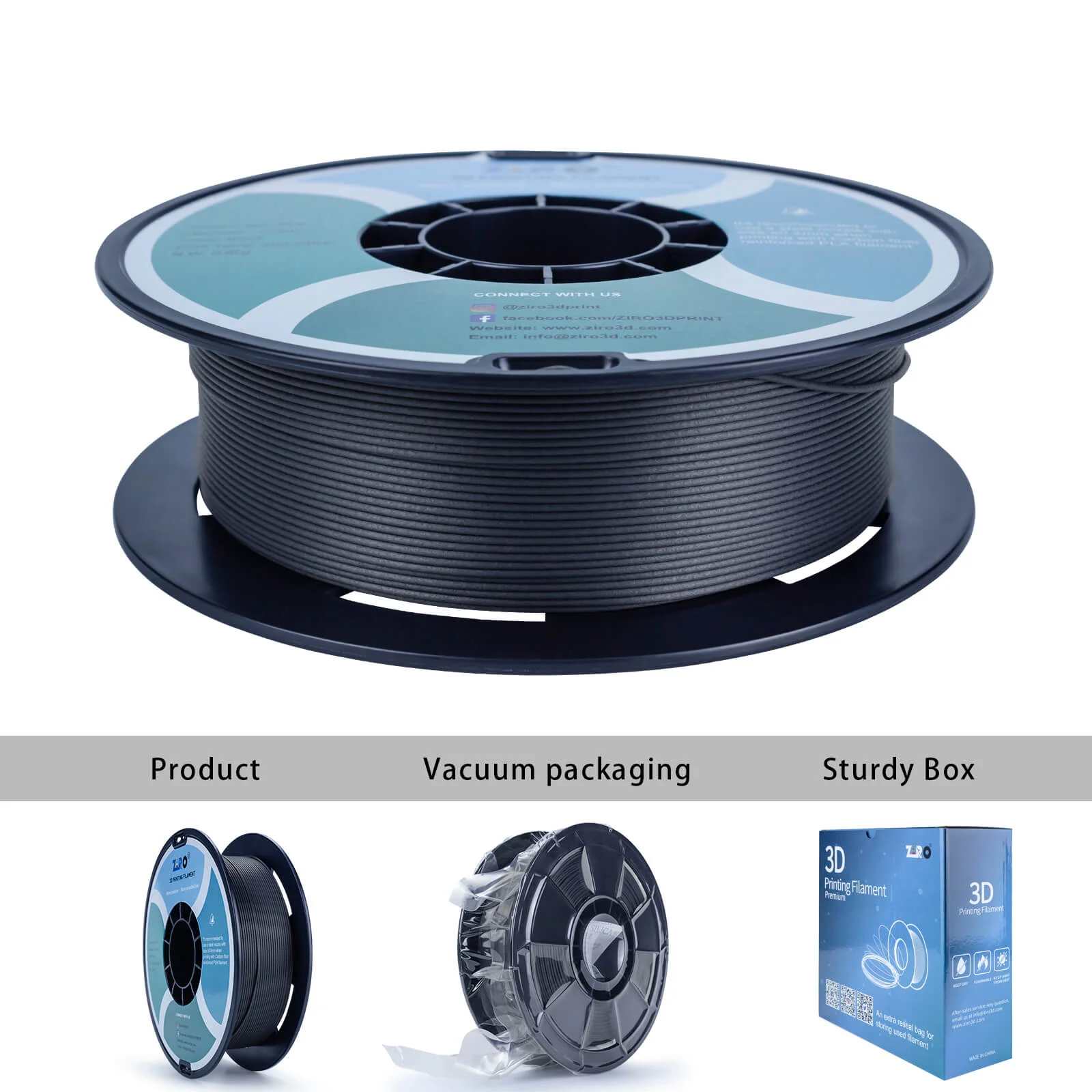 ZIRO Carbon Fiber PLA Filament 1.75mm, Black - Image 10