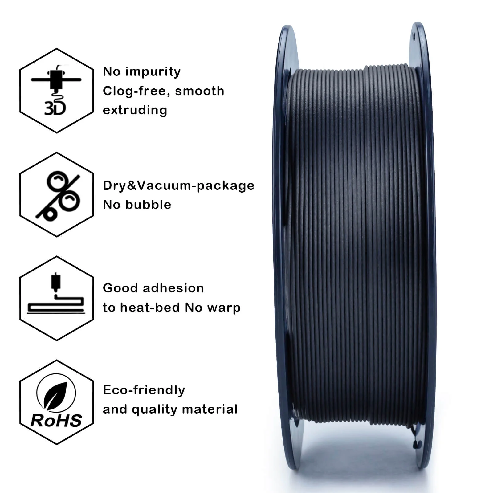 ZIRO Carbon Fiber PLA Filament 1.75mm, Black - Image 7