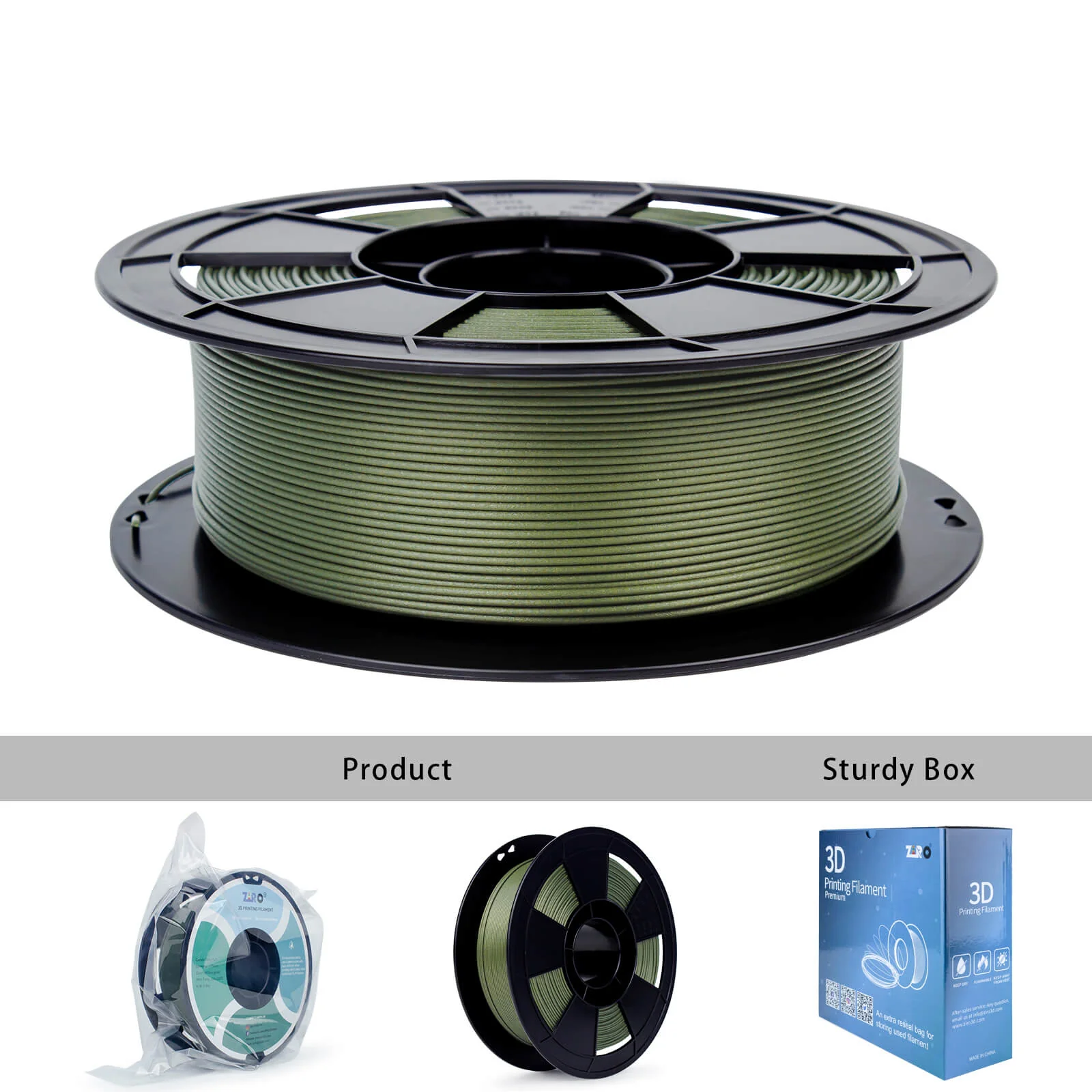 ZIRO Carbon Fiber PLA Filament 1.75mm, Military Green - Image 10