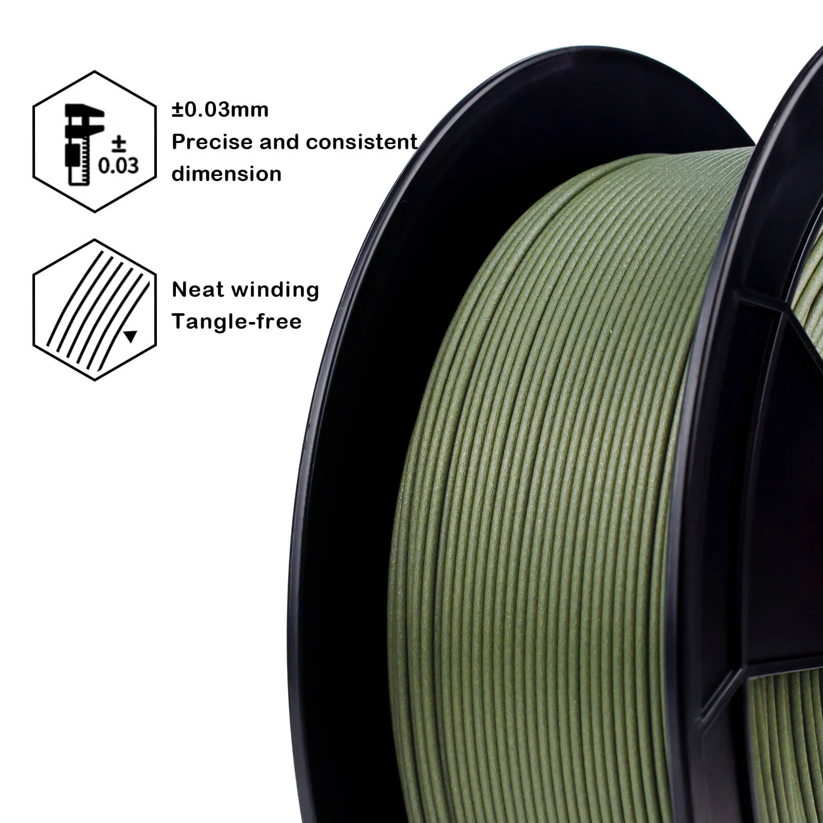 ZIRO Carbon Fiber PLA Filament 1.75mm, Military Green - Image 11