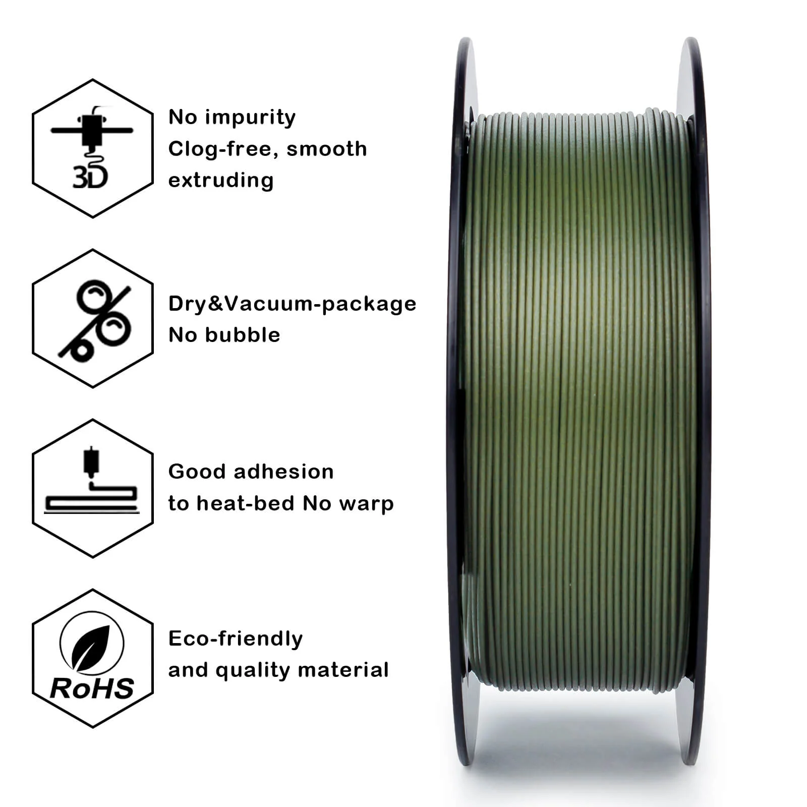 ZIRO Carbon Fiber PLA Filament 1.75mm, Military Green - Image 9