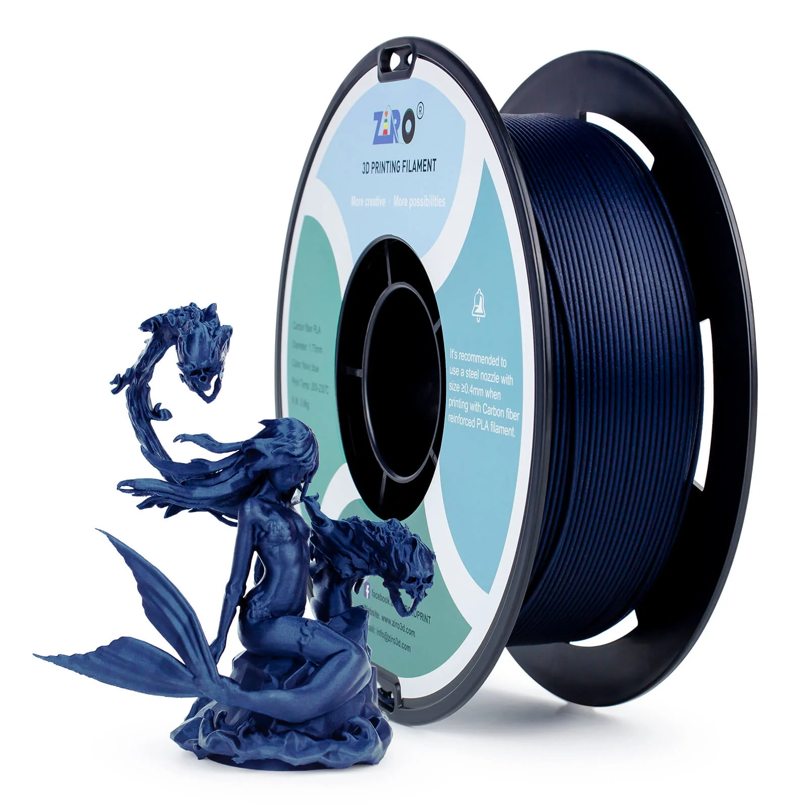 ZIRO Carbon Fiber PLA Filament 1.75mm, Navy Blue - Image 6
