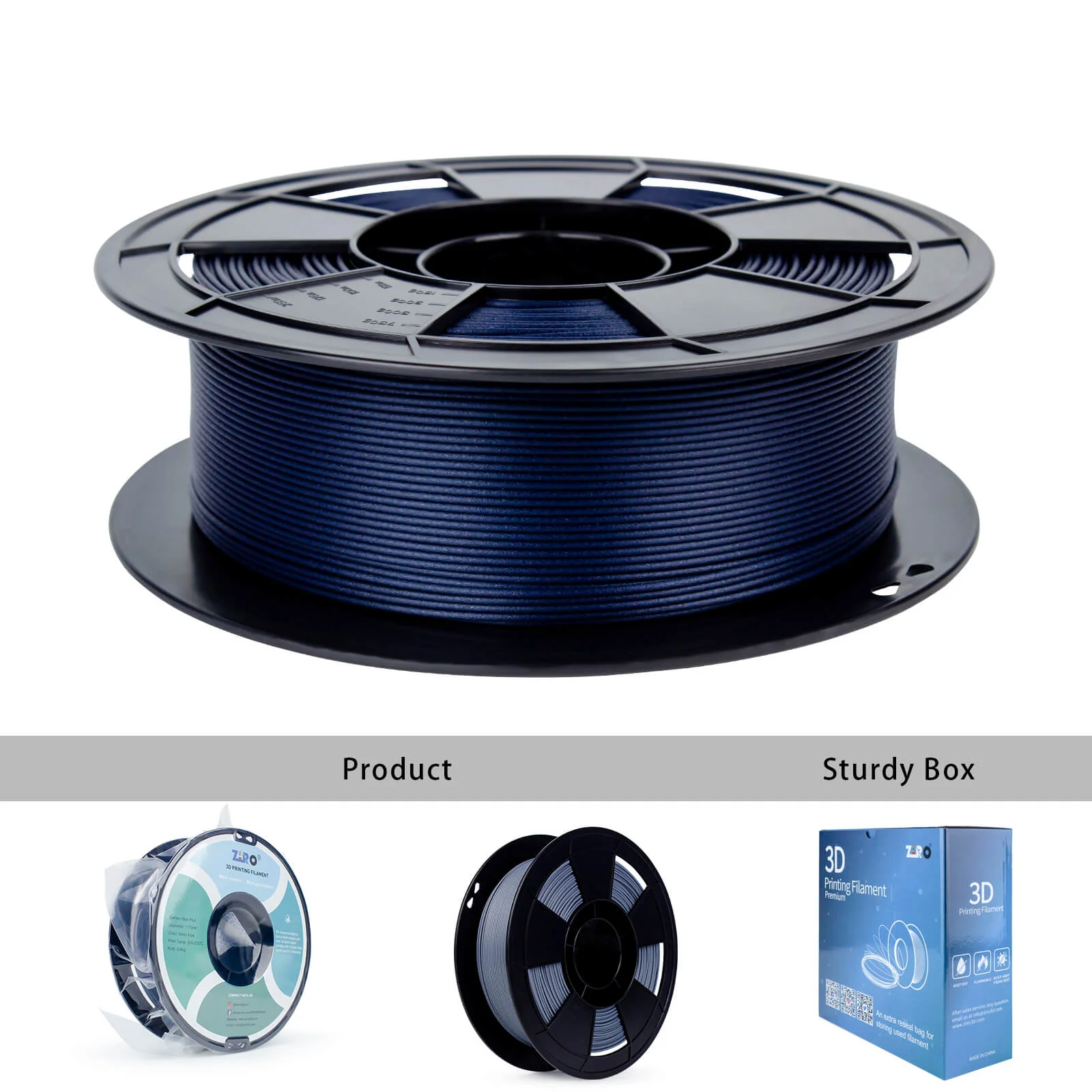 ZIRO Carbon Fiber PLA Filament 1.75mm, Navy Blue - Image 9