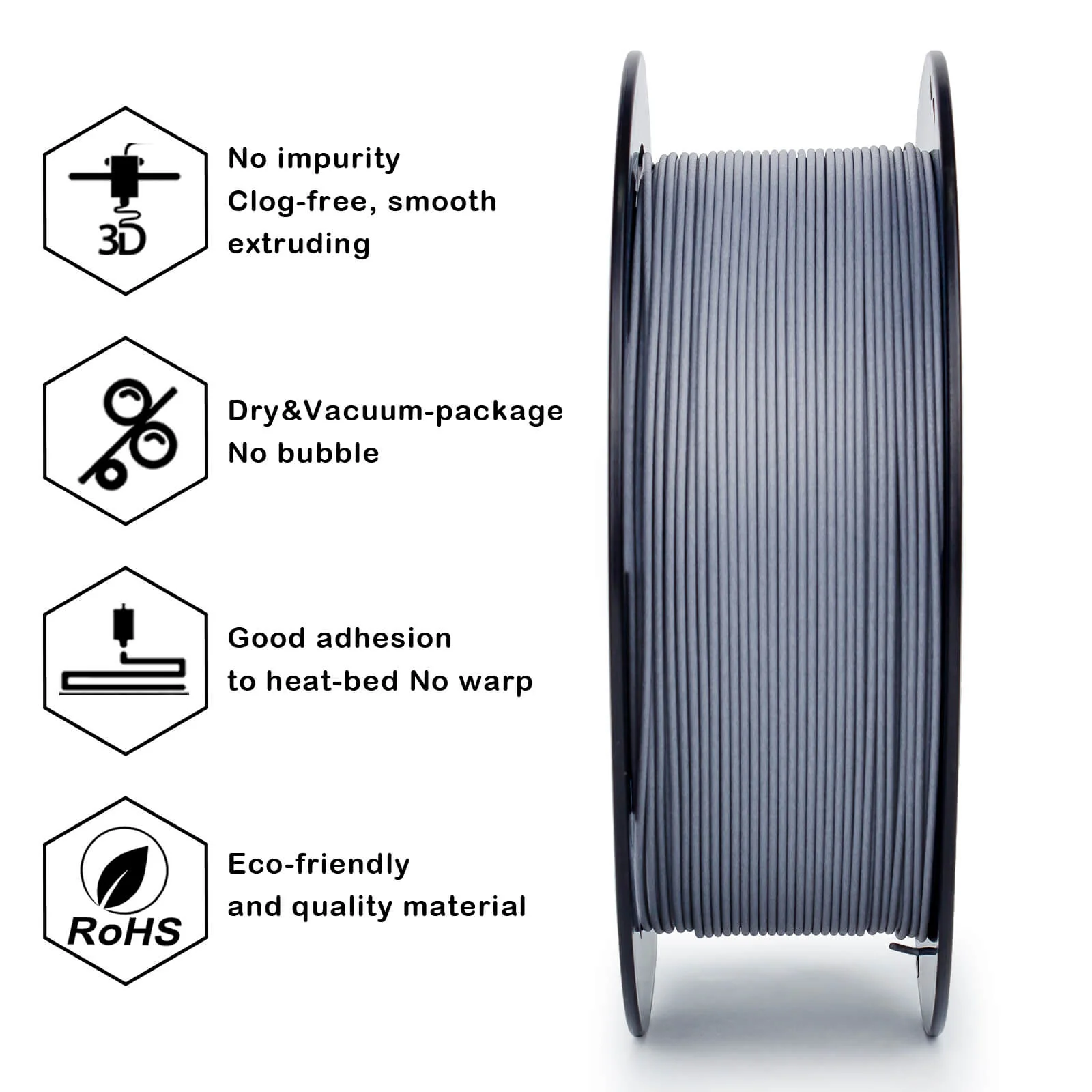 ZIRO Carbon Fiber PLA Filament 1.75mm, Space Gray - Image 6