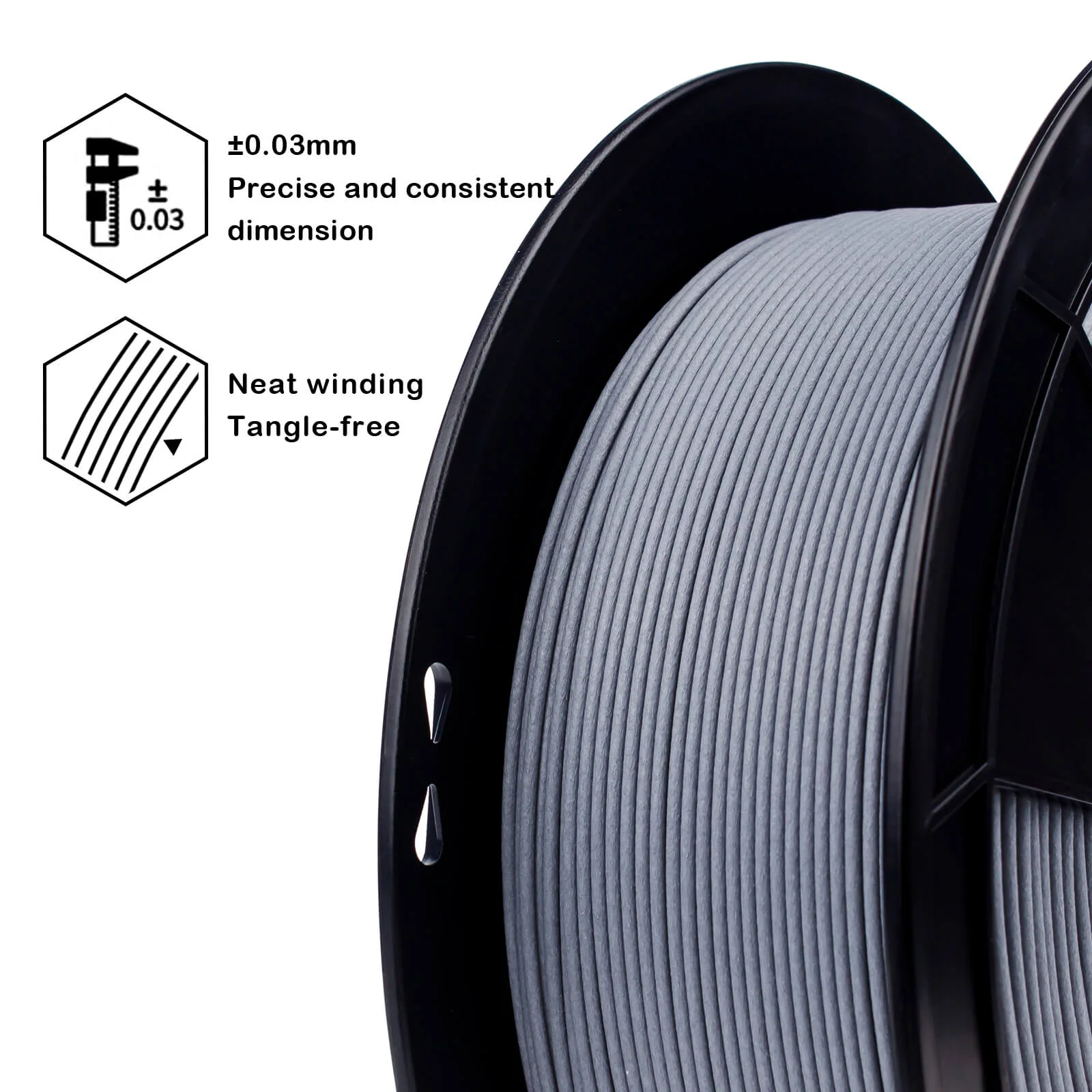 ZIRO Carbon Fiber PLA Filament 1.75mm, Space Gray - Image 7
