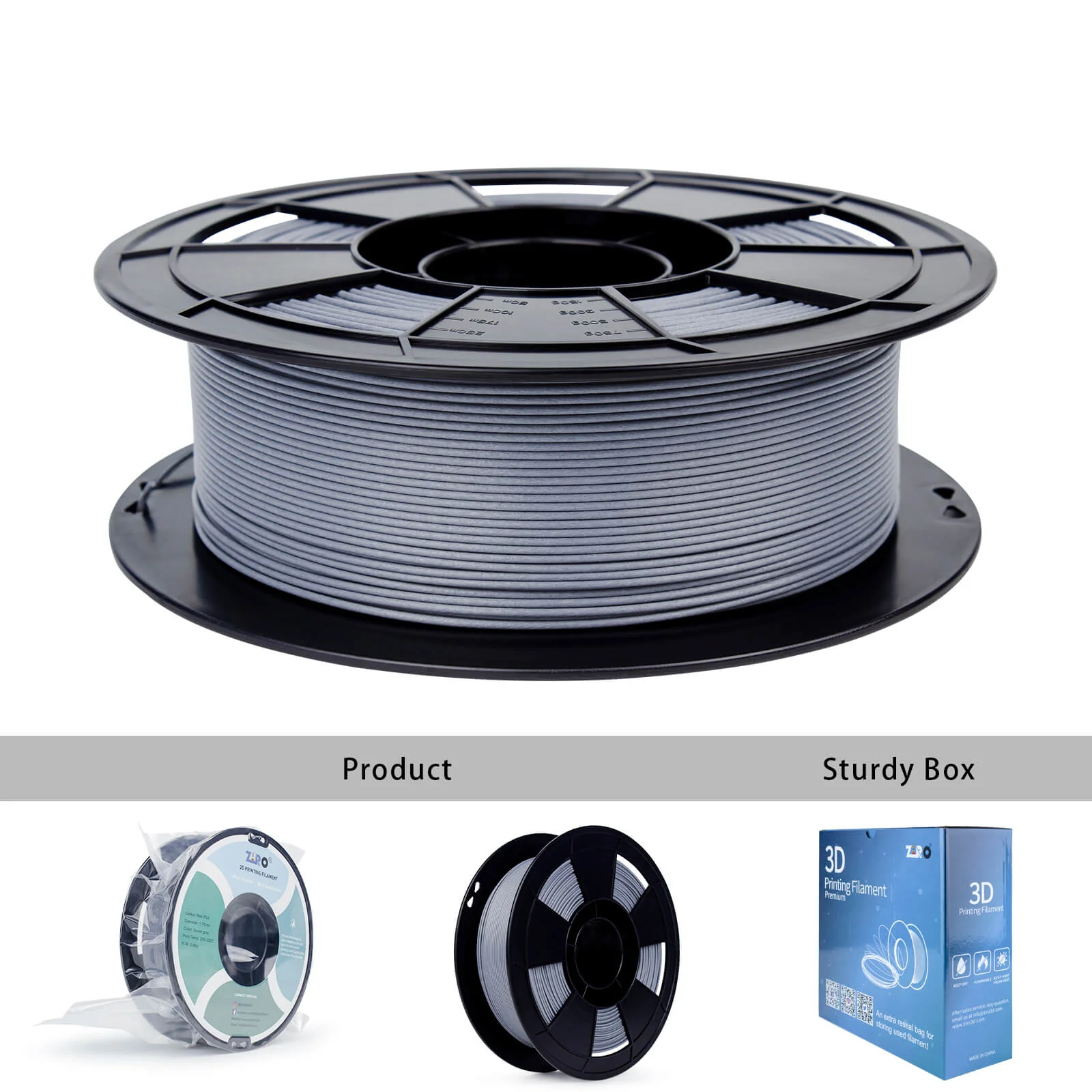 ZIRO Carbon Fiber PLA Filament 1.75mm, Space Gray - Image 9