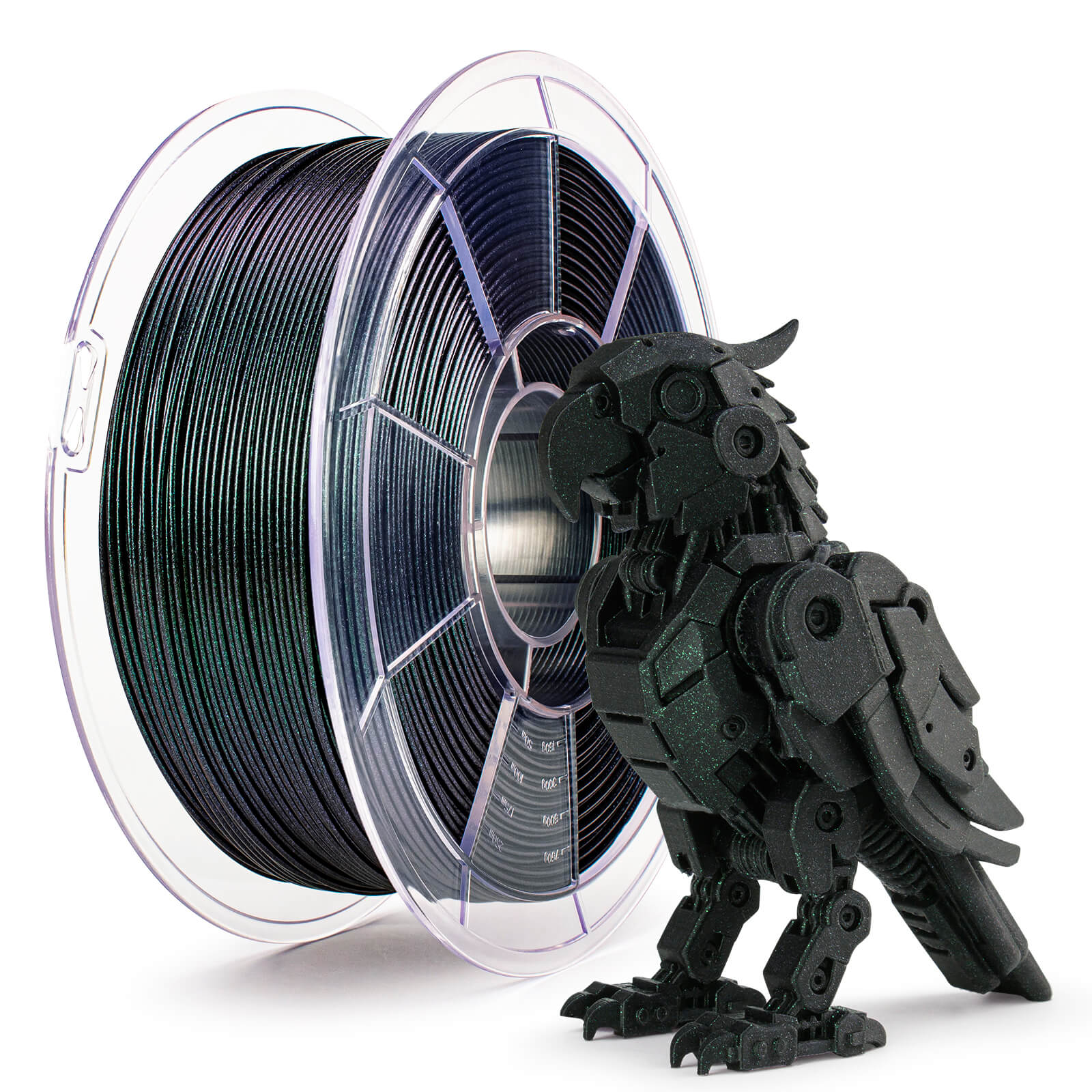ZIRO Chameleon Series PLA Filament 1.75mm 1kg/2.2lb Spool , Fir Green Luster - Image 3