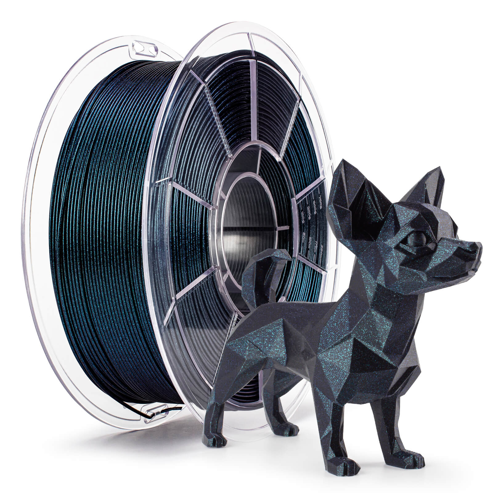 ZIRO Chameleon Series PLA Filament 1.75mm 1kg/2.2lb Spool , Moonlit Teal Luster - Image 3