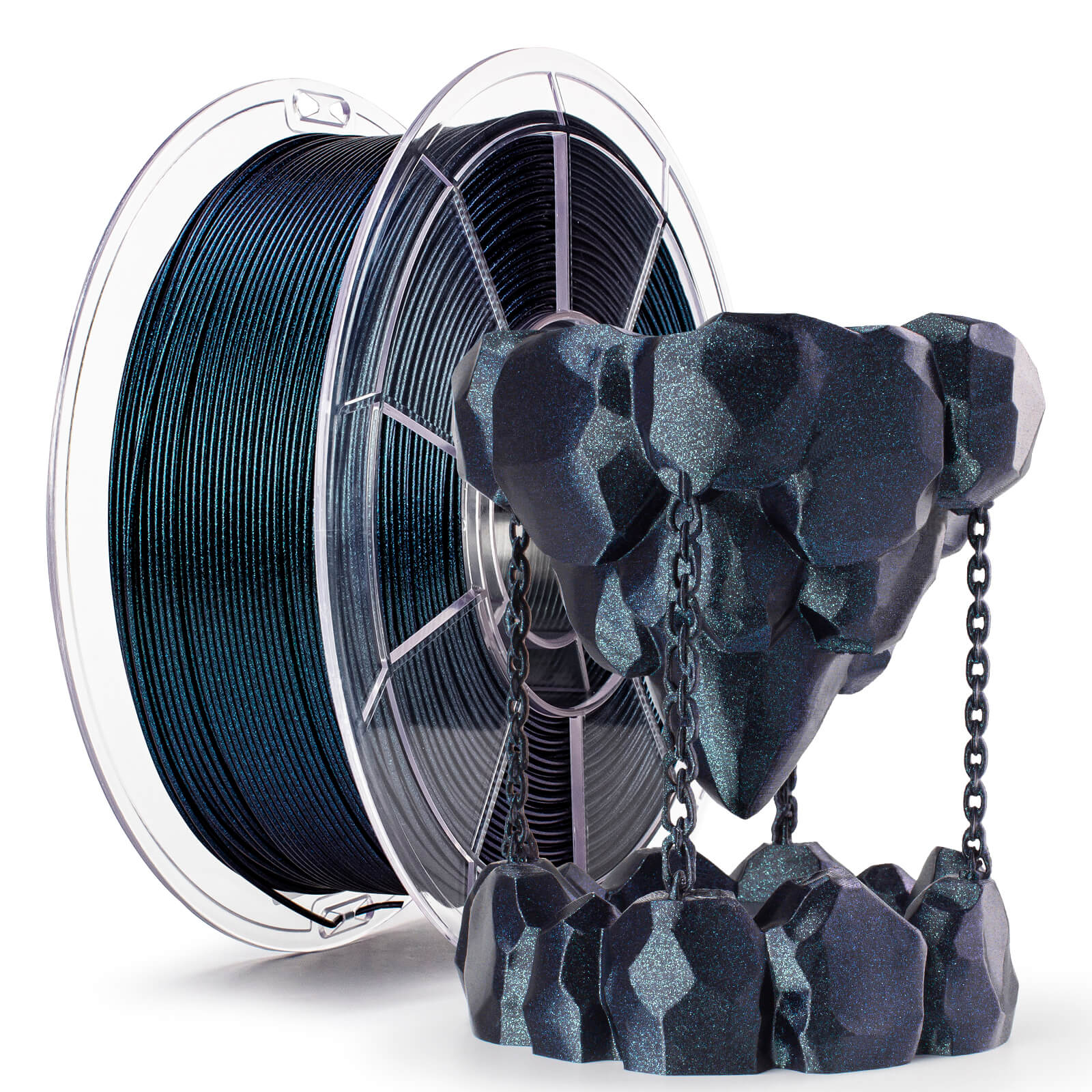 ZIRO Chameleon Series PLA Filament 1.75mm 1kg/2.2lb Spool , Moonlit Teal Luster - Image 6