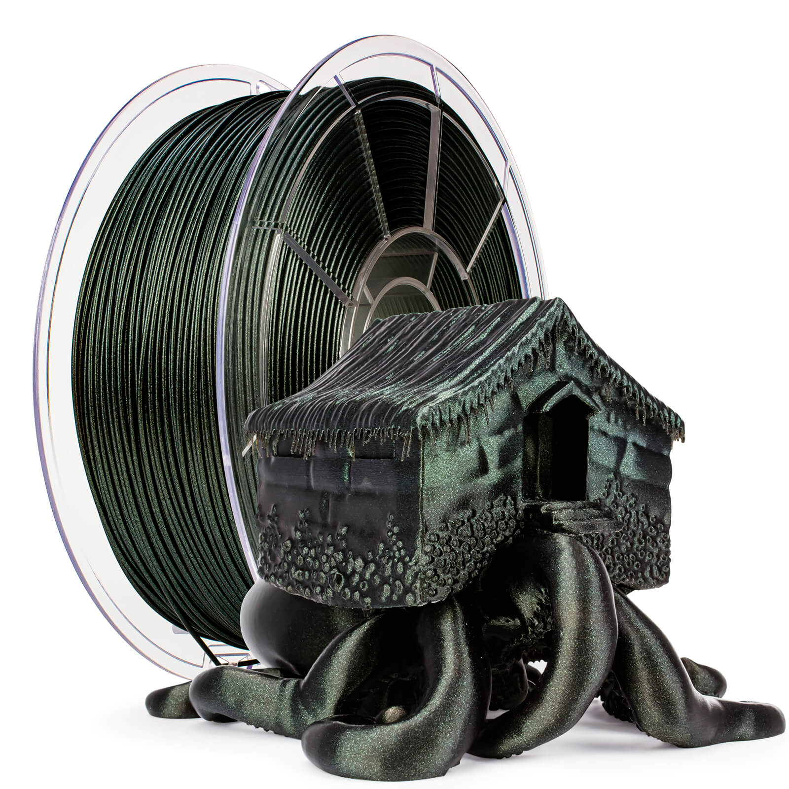 ZIRO Chameleon Series PLA Filament 1.75mm 1kg/2.2lb Spool , Moss Green Luster - Image 3