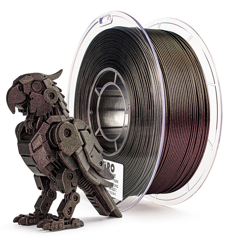 ZIRO Chameleon Series PLA Filament 1.75mm 1kg/2.2lb Spool , Scarlet Gold Luster - Image 4