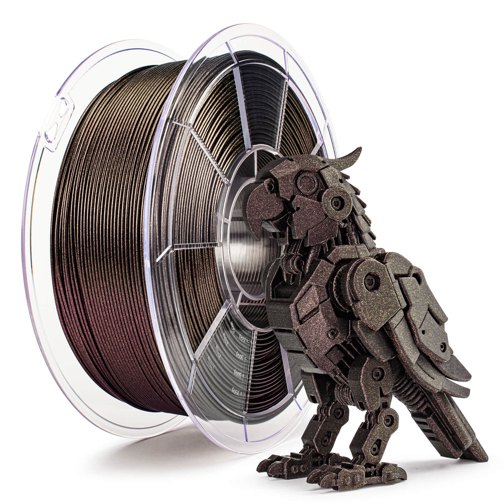 ZIRO Chameleon Series PLA Filament 1.75mm 1kg/2.2lb Spool , Scarlet Gold Luster - Image 6