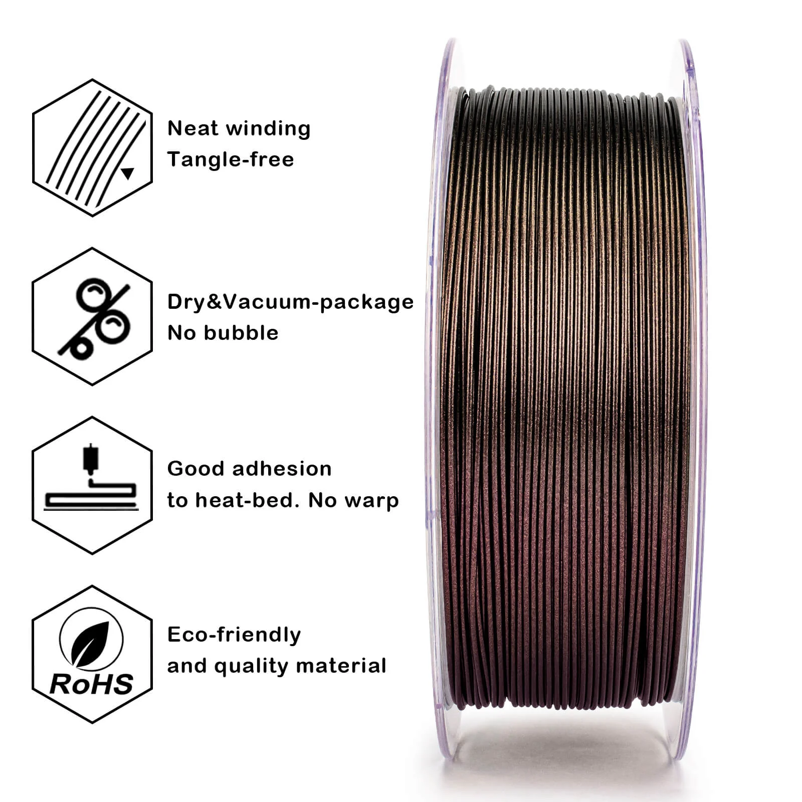 ZIRO Chameleon Series PLA Filament 1.75mm 1kg/2.2lb Spool , Scarlet Gold Luster - Image 8