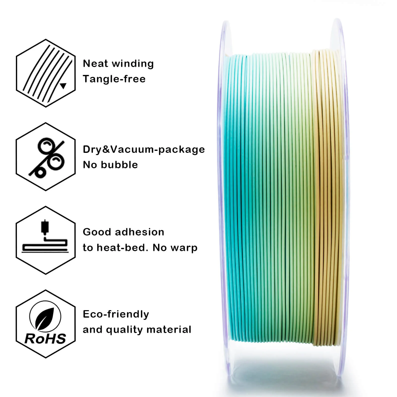ZIRO Fast Gradient Matte PLA Filament 1.75mm, Beach - Image 10