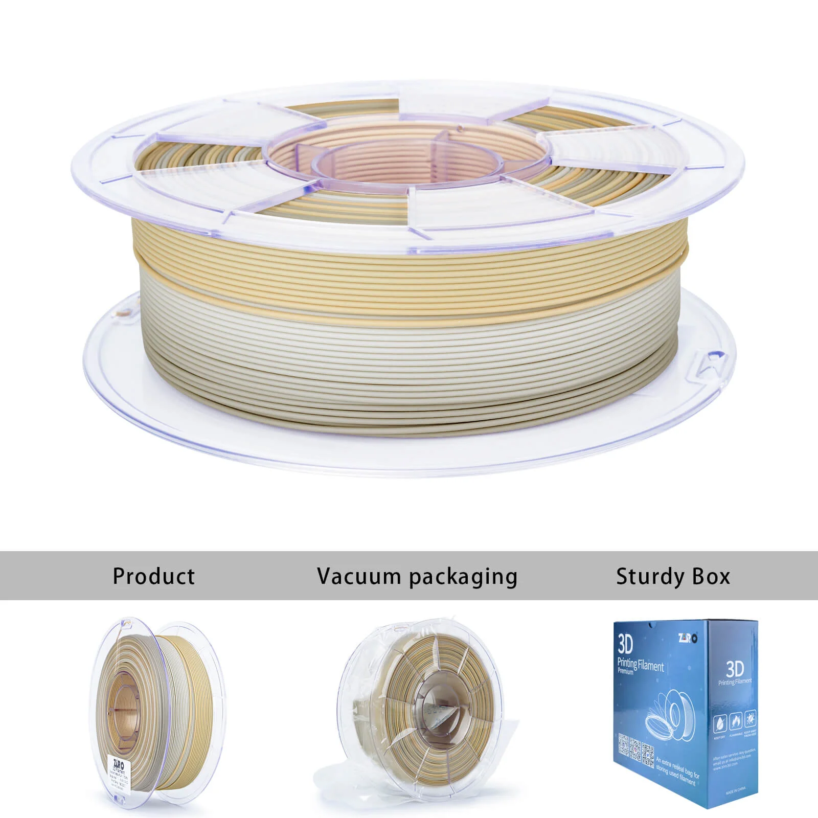 ZIRO Fast Gradient Matte PLA Filament 1.75mm, Beige Shell - Image 8