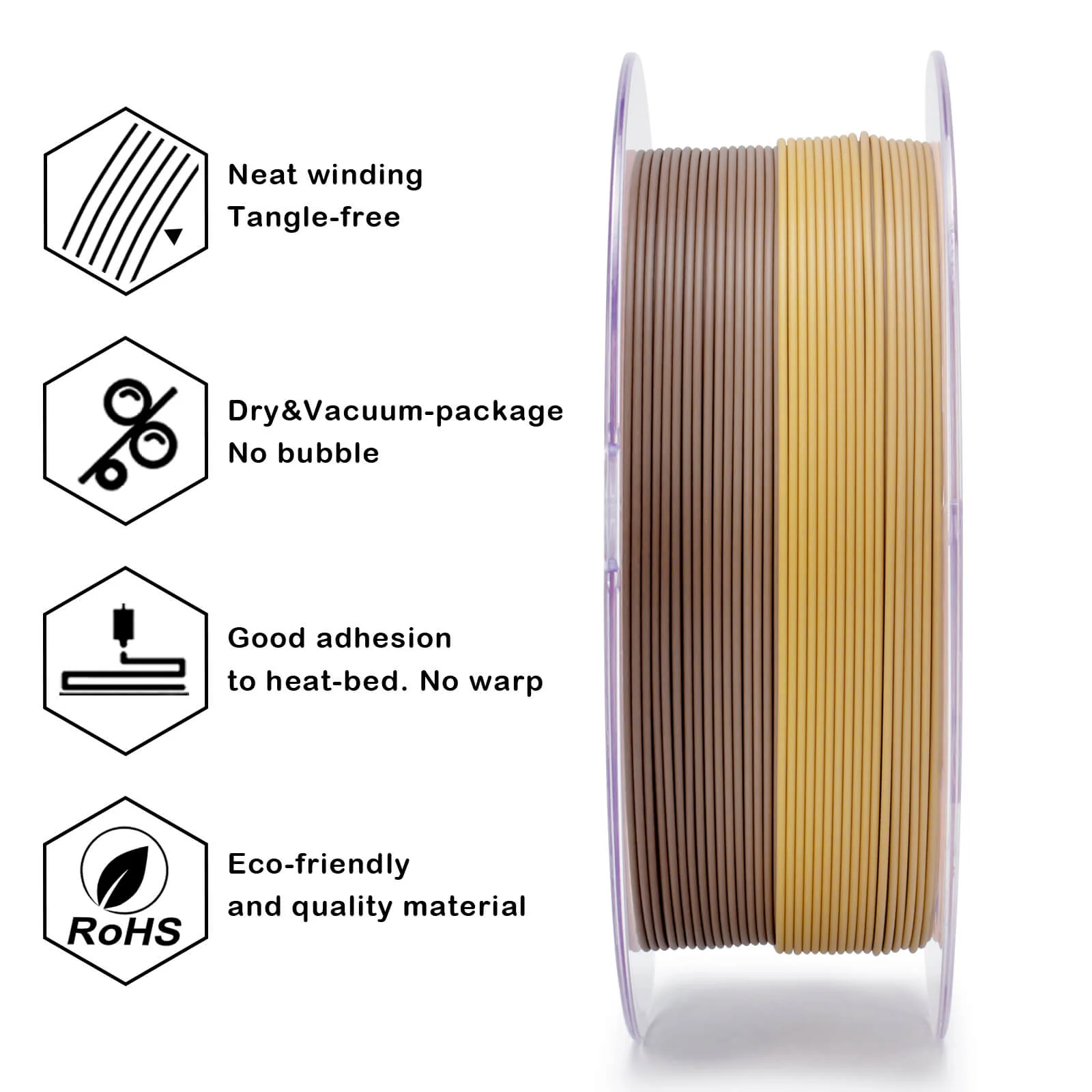 ZIRO Fast Gradient Matte PLA Filament 1.75mm, Castle Brick - Image 9