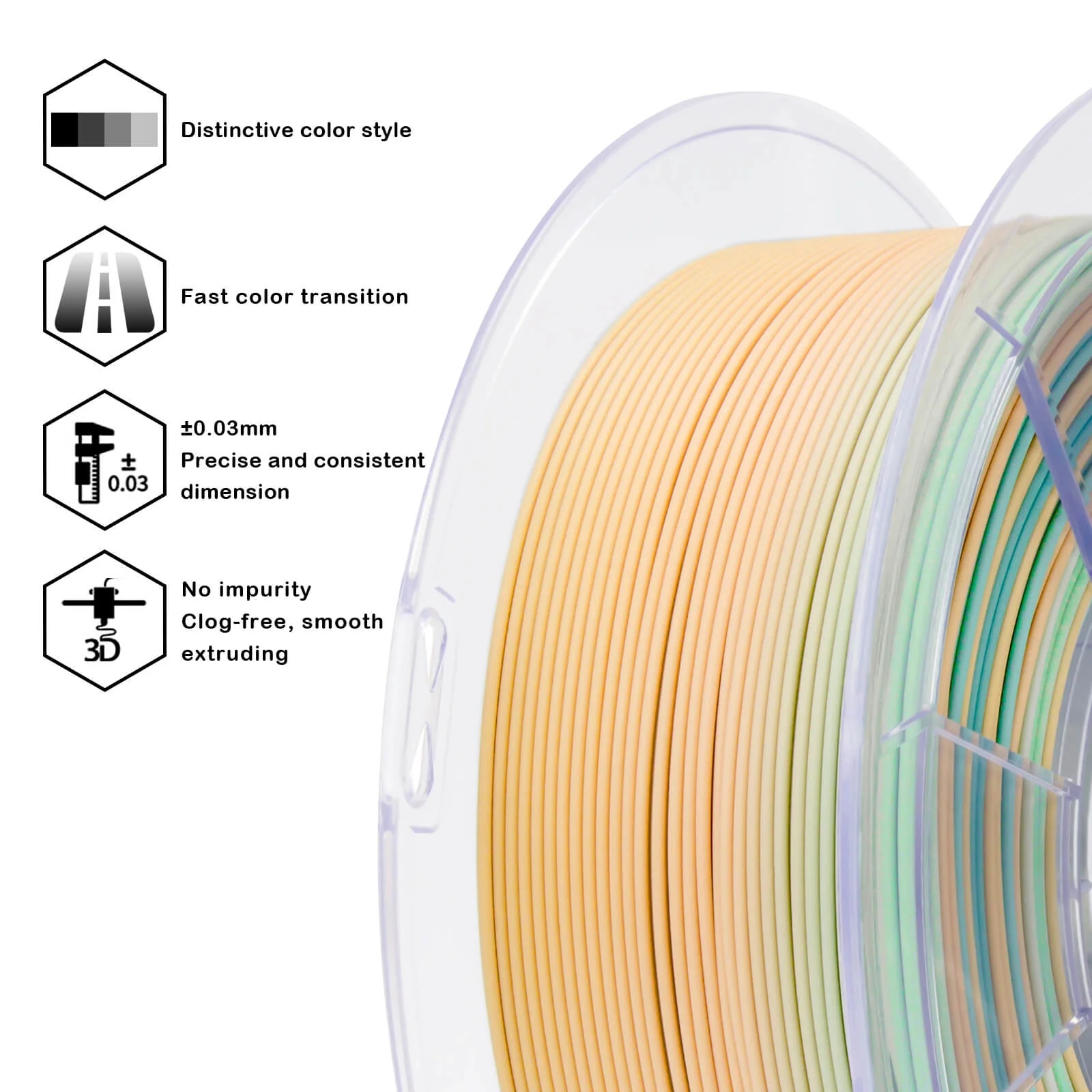 ZIRO Fast Gradient Matte PLA Filament 1.75mm, Cool Daybreak - Image 10