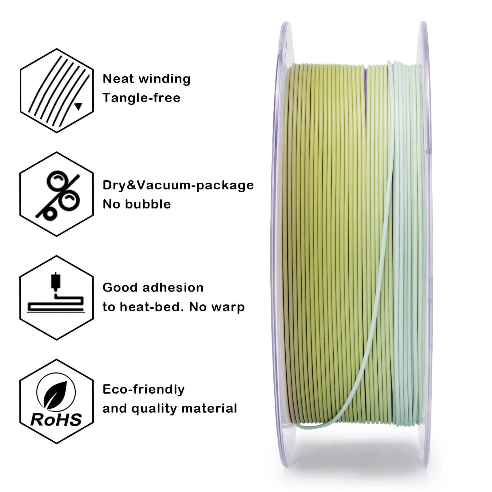 ZIRO Fast Gradient Matte PLA Filament 1.75mm, Dawn Whisper - Image 10