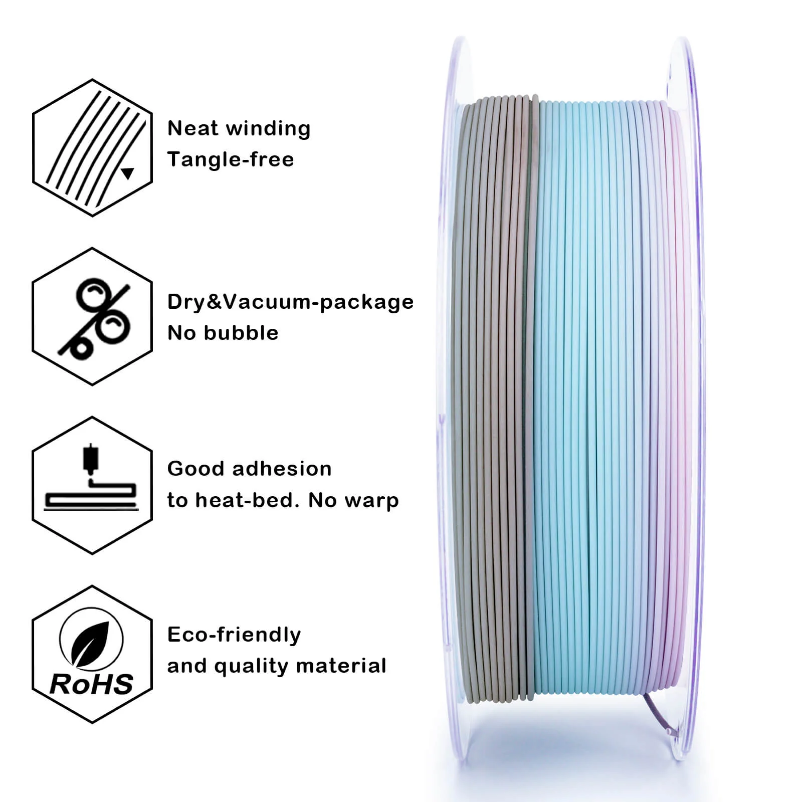ZIRO Fast Gradient Matte PLA Filament 1.75mm, Drift Feather - Image 10