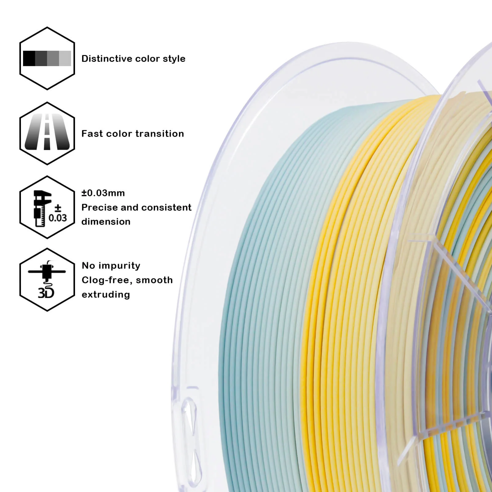 ZIRO Fast Gradient Matte PLA Filament 1.75mm, Fall Frost - Image 5