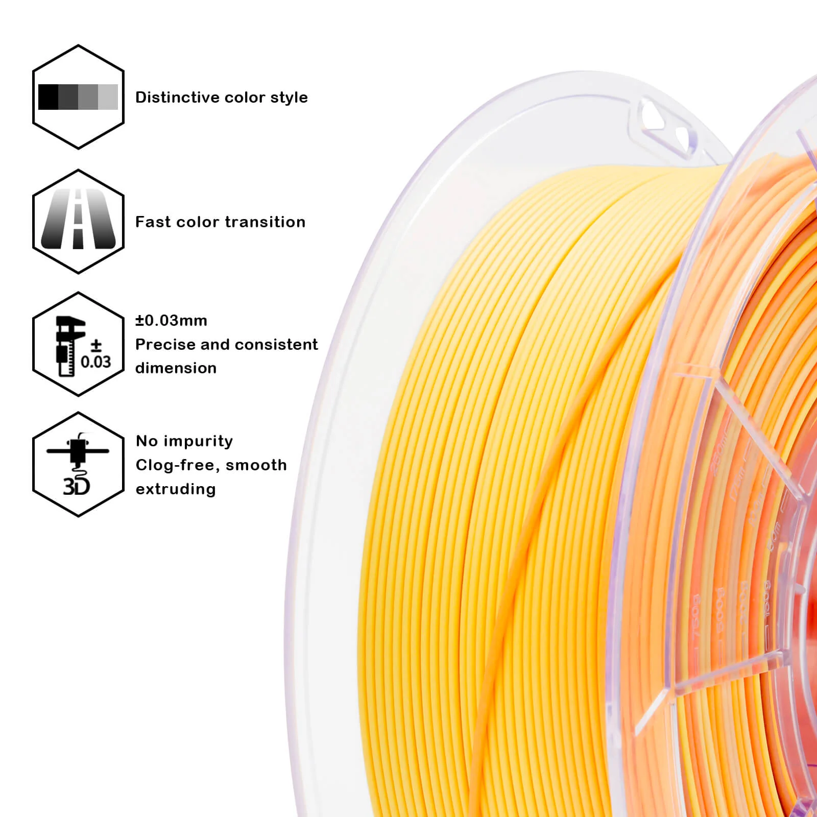 ZIRO Fast Gradient Matte PLA Filament 1.75mm, Falling Leaves - Image 14