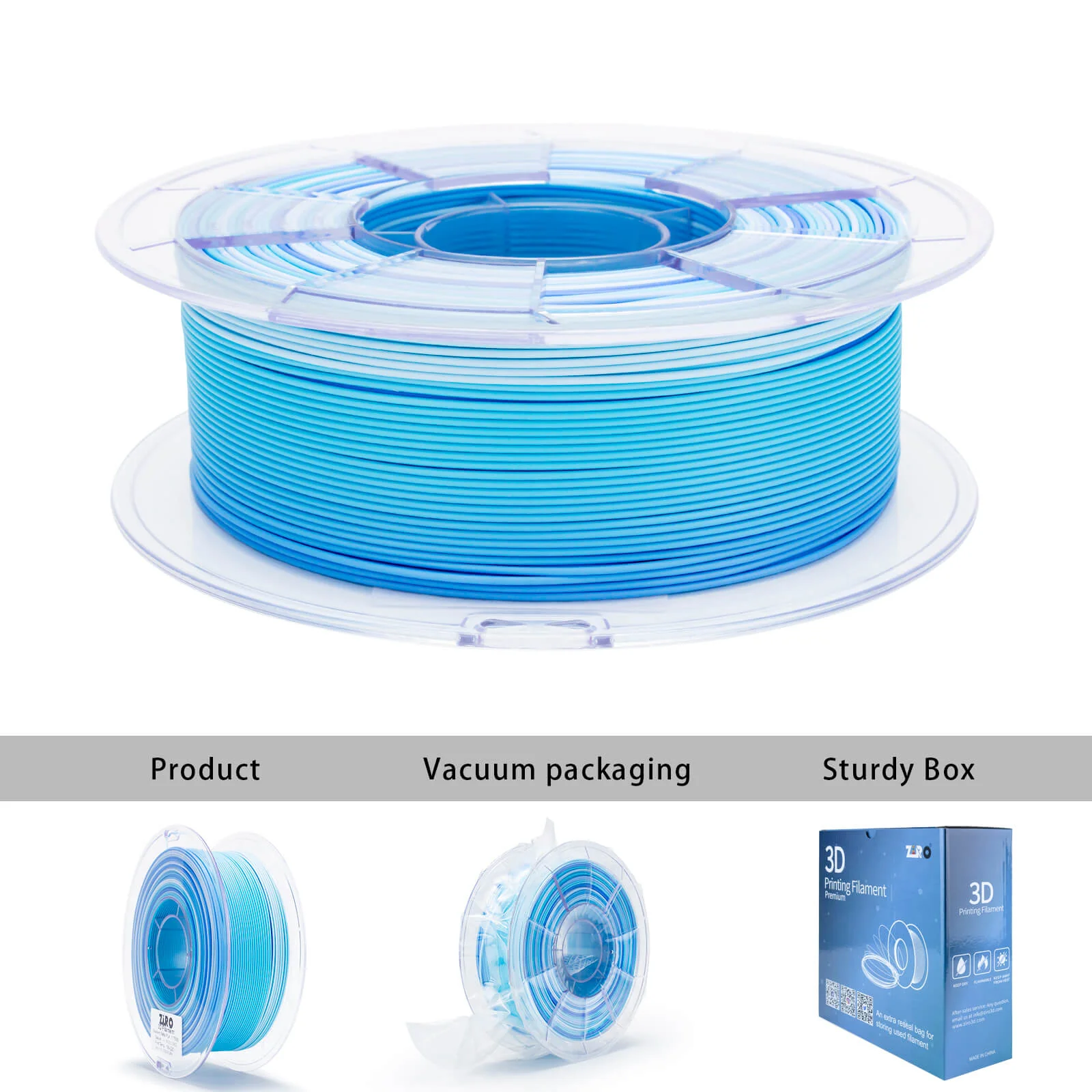 ZIRO Fast Gradient Matte PLA Filament 1.75mm, Glacier - Image 11