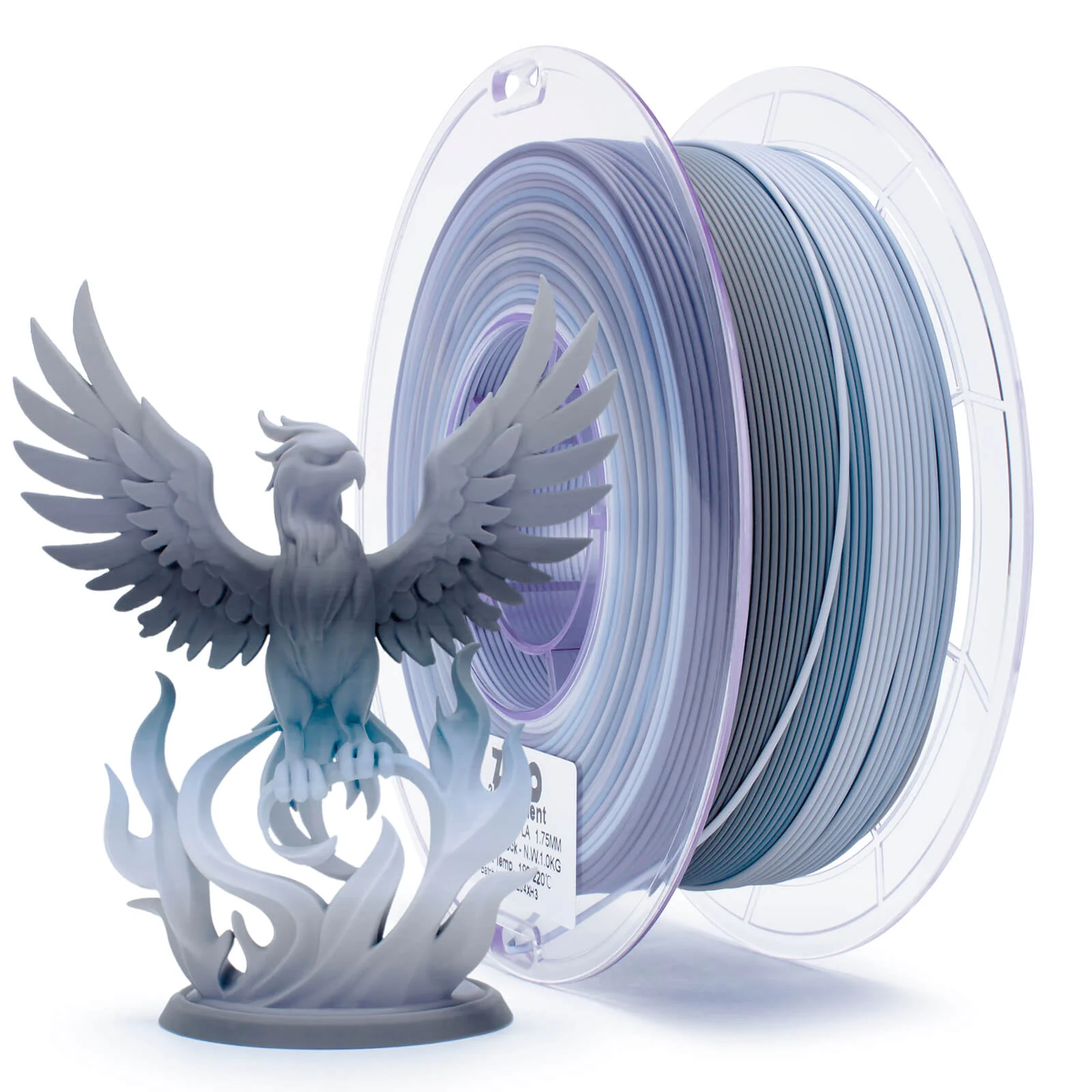ZIRO Fast Gradient Matte PLA Filament 1.75mm, Gray Layer Rock