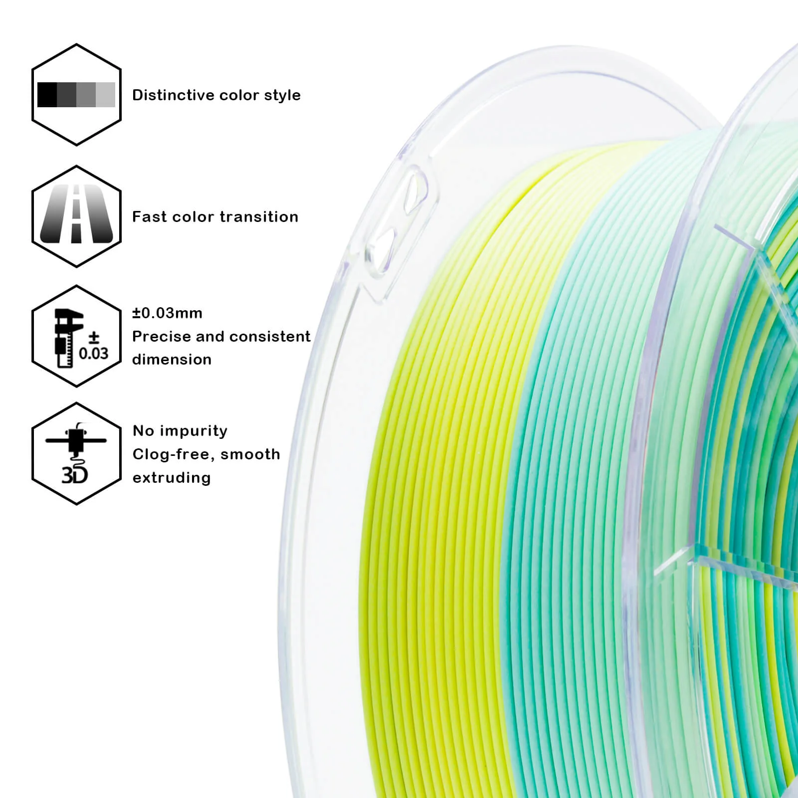 ZIRO Fast Gradient Matte PLA Filament 1.75mm, Meadow Mirage - Image 10