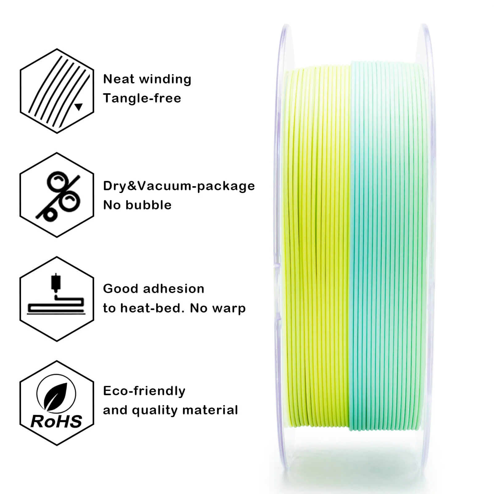 ZIRO Fast Gradient Matte PLA Filament 1.75mm, Meadow Mirage - Image 11