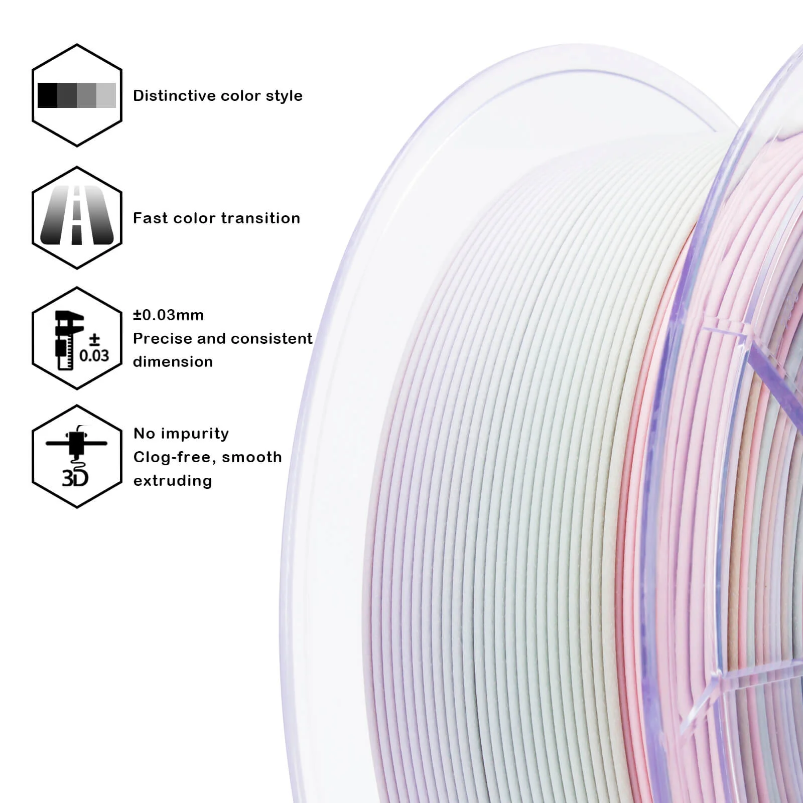 ZIRO Fast Gradient Matte PLA Filament 1.75mm, Morandi - Image 11
