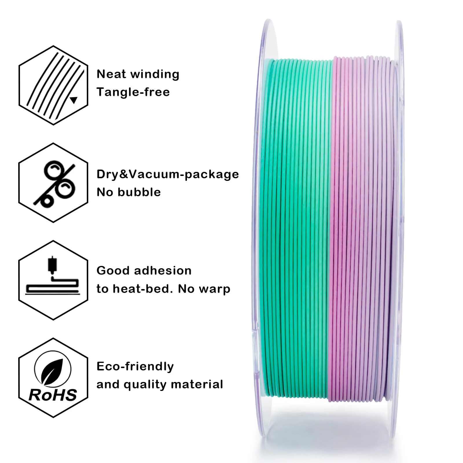 ZIRO Fast Gradient Matte PLA Filament 1.75mm, Northern Lights - Image 11