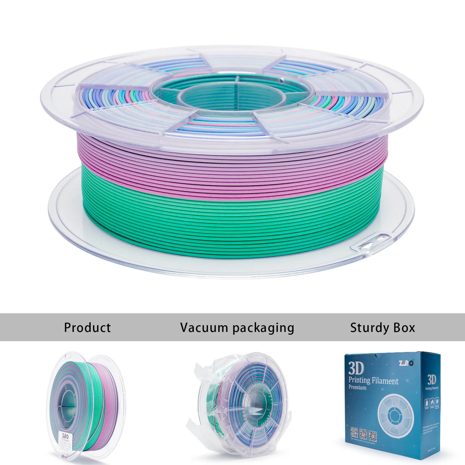 ZIRO Fast Gradient Matte PLA Filament 1.75mm, Northern Lights - Image 12