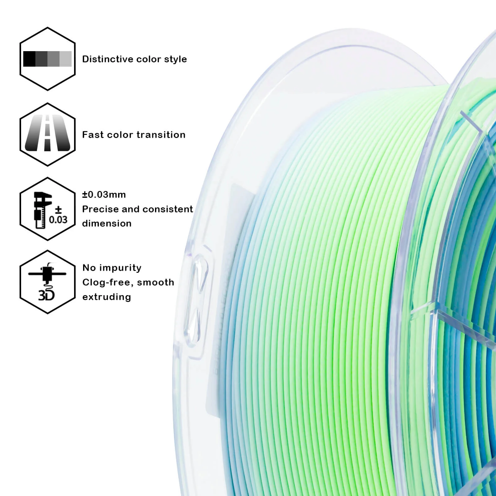 ZIRO Fast Gradient Matte PLA Filament 1.75mm, Ocean - Image 10