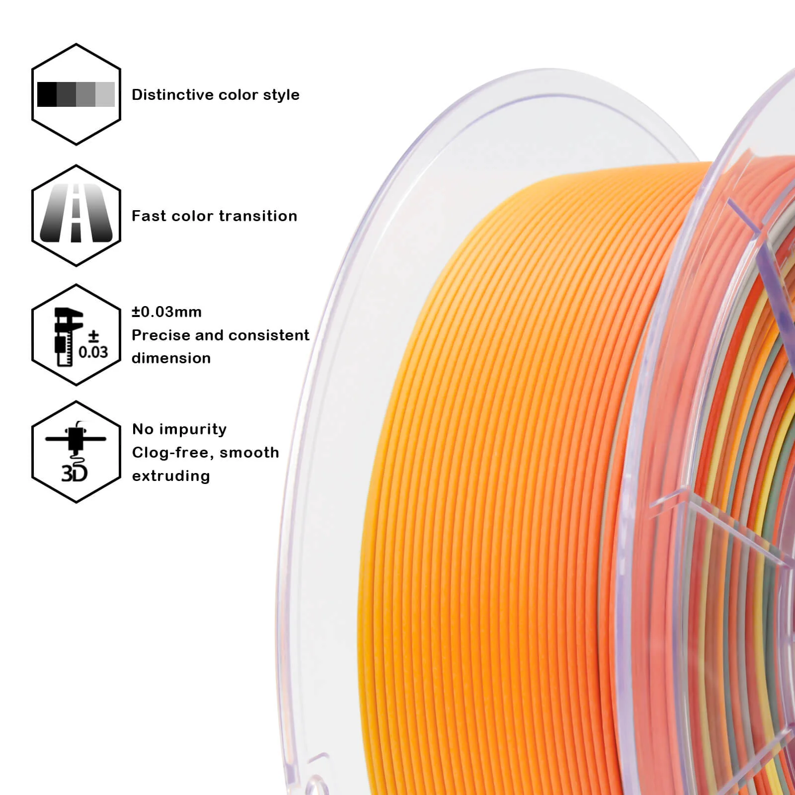 ZIRO Fast Gradient Matte PLA Filament 1.75mm, Paint Splash - Image 11