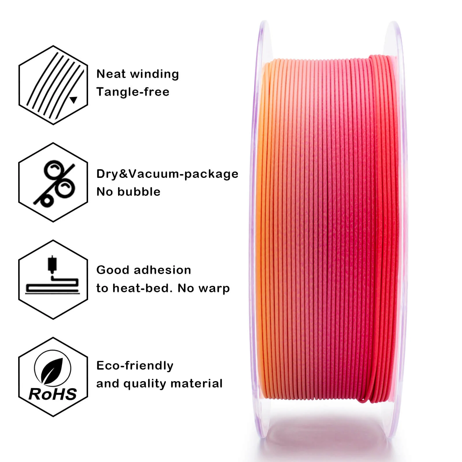 ZIRO Fast Gradient Matte PLA Filament 1.75mm, Peachy Sunrise - Image 10