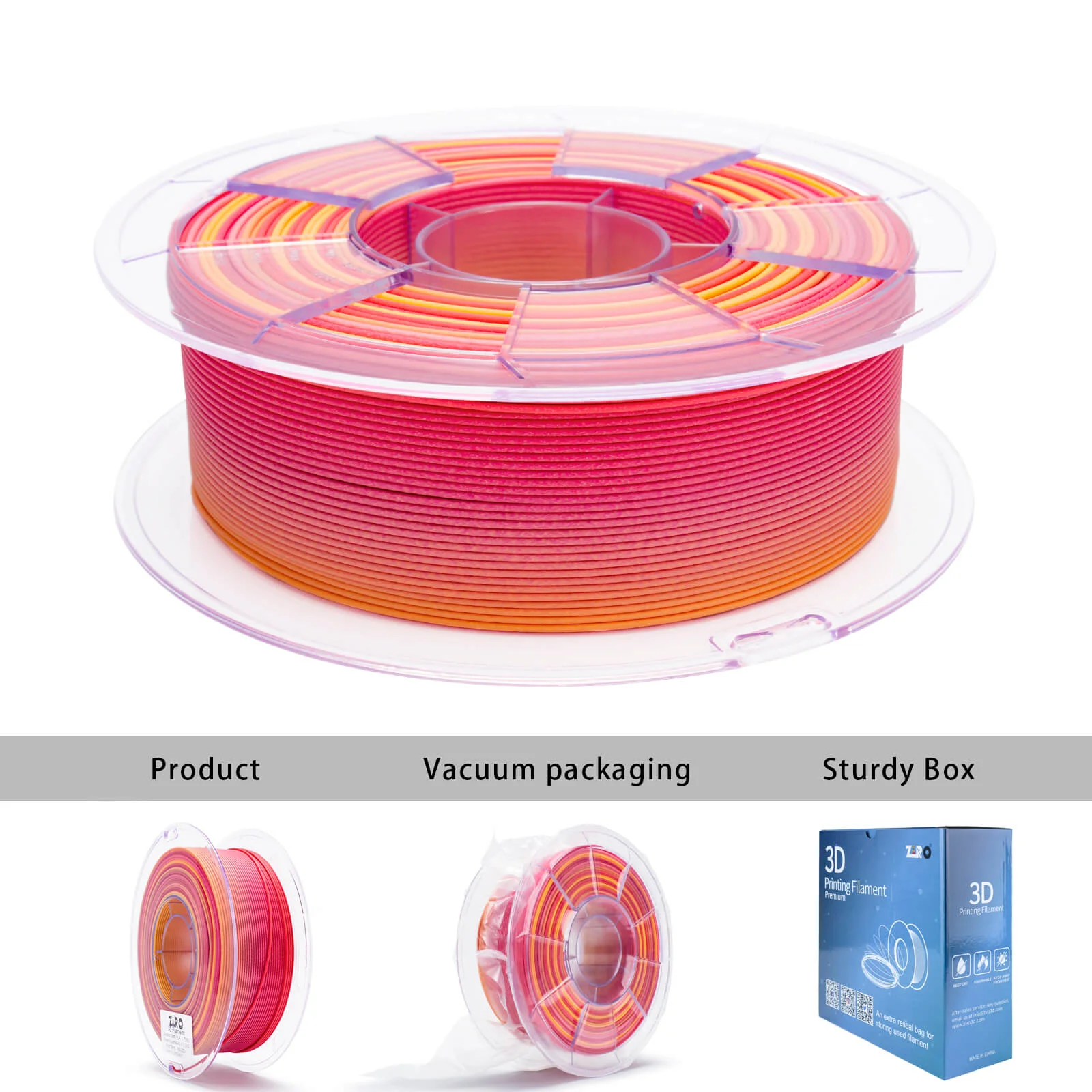 ZIRO Fast Gradient Matte PLA Filament 1.75mm, Peachy Sunrise - Image 12