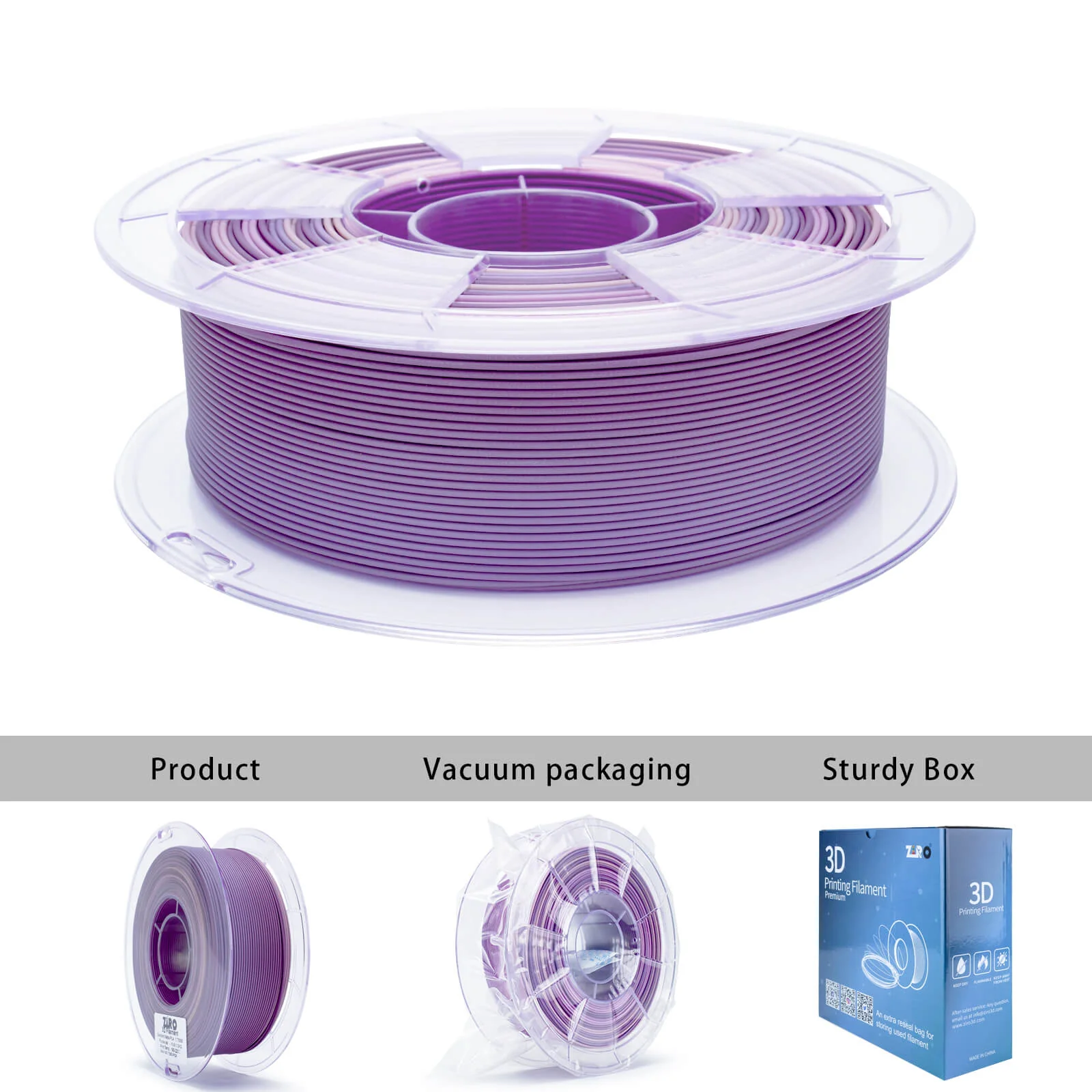 ZIRO Fast Gradient Matte PLA Filament 1.75mm, Purple Veil - Image 7