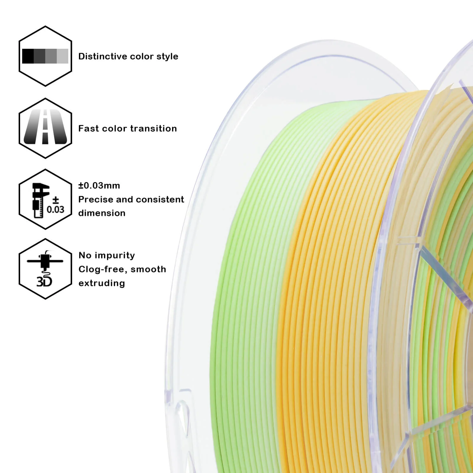 ZIRO Fast Gradient Matte PLA Filament 1.75mm, Sprout - Image 12