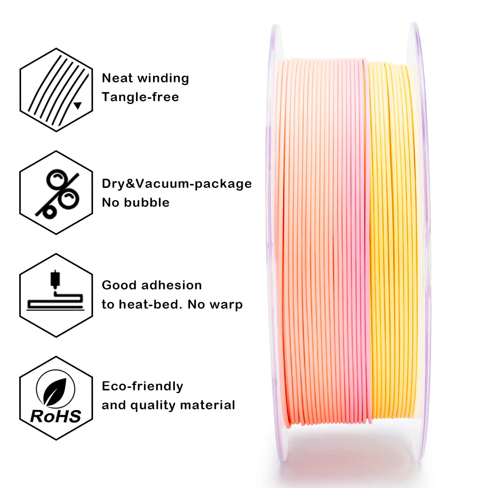 ZIRO Fast Gradient Matte PLA Filament 1.75mm, Sunlit Petal - Image 10