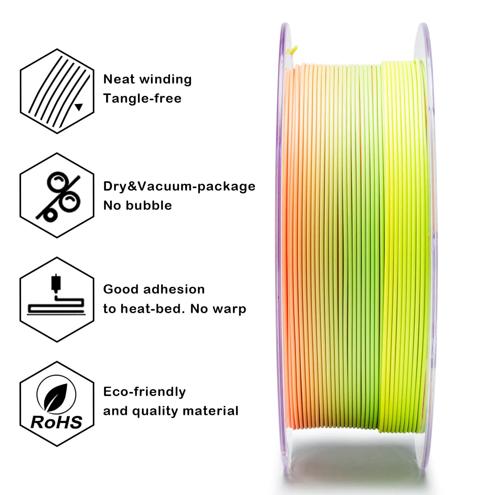 ZIRO Fast Gradient Matte PLA Filament 1.75mm, Tropical - Image 10