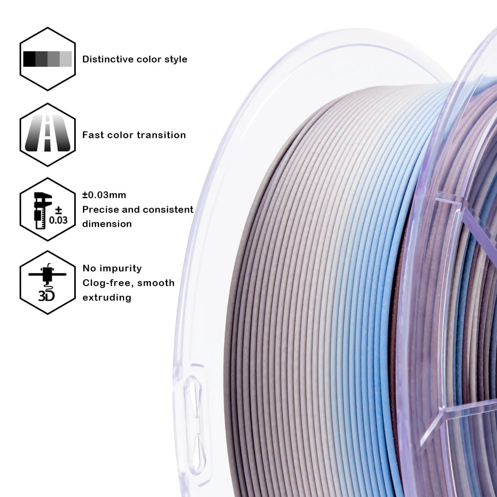 ZIRO Fast Gradient Matte PLA Filament 1.75mm, Twilight - Image 7
