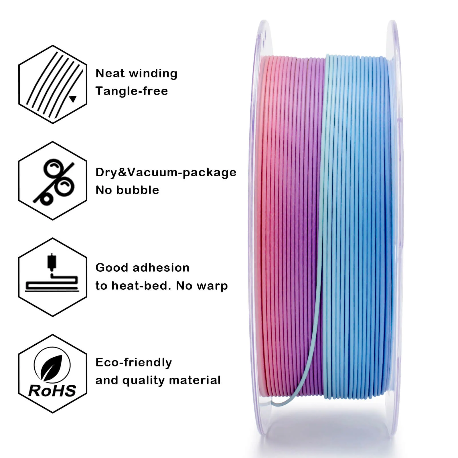 ZIRO Fast Gradient Matte PLA Filament 1.75mm, Vibrant Coral - Image 11