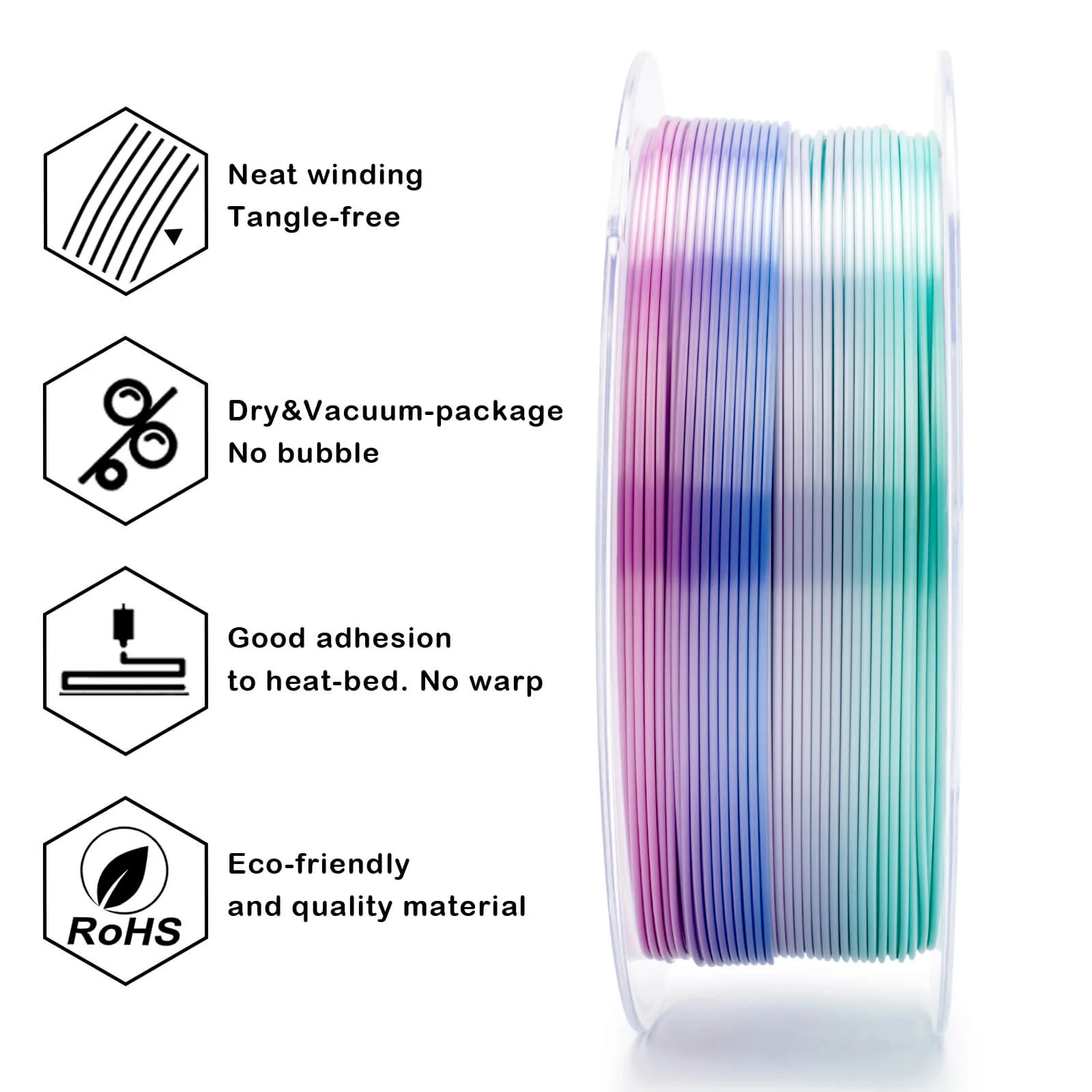 ZIRO Fast Gradient Silk PLA Filament 1.75mm, Aqua Sky - Image 8