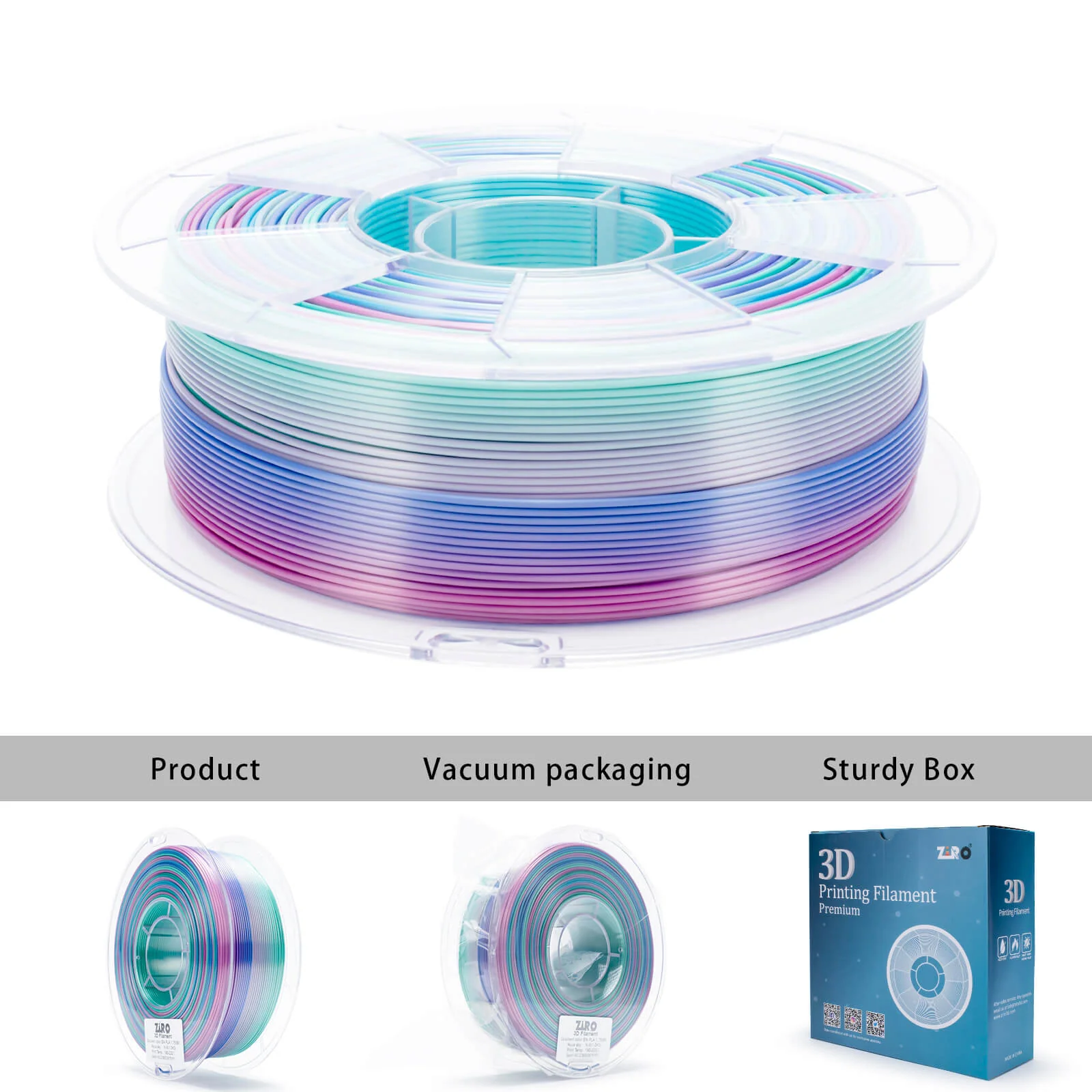 ZIRO Fast Gradient Silk PLA Filament 1.75mm, Aqua Sky - Image 9