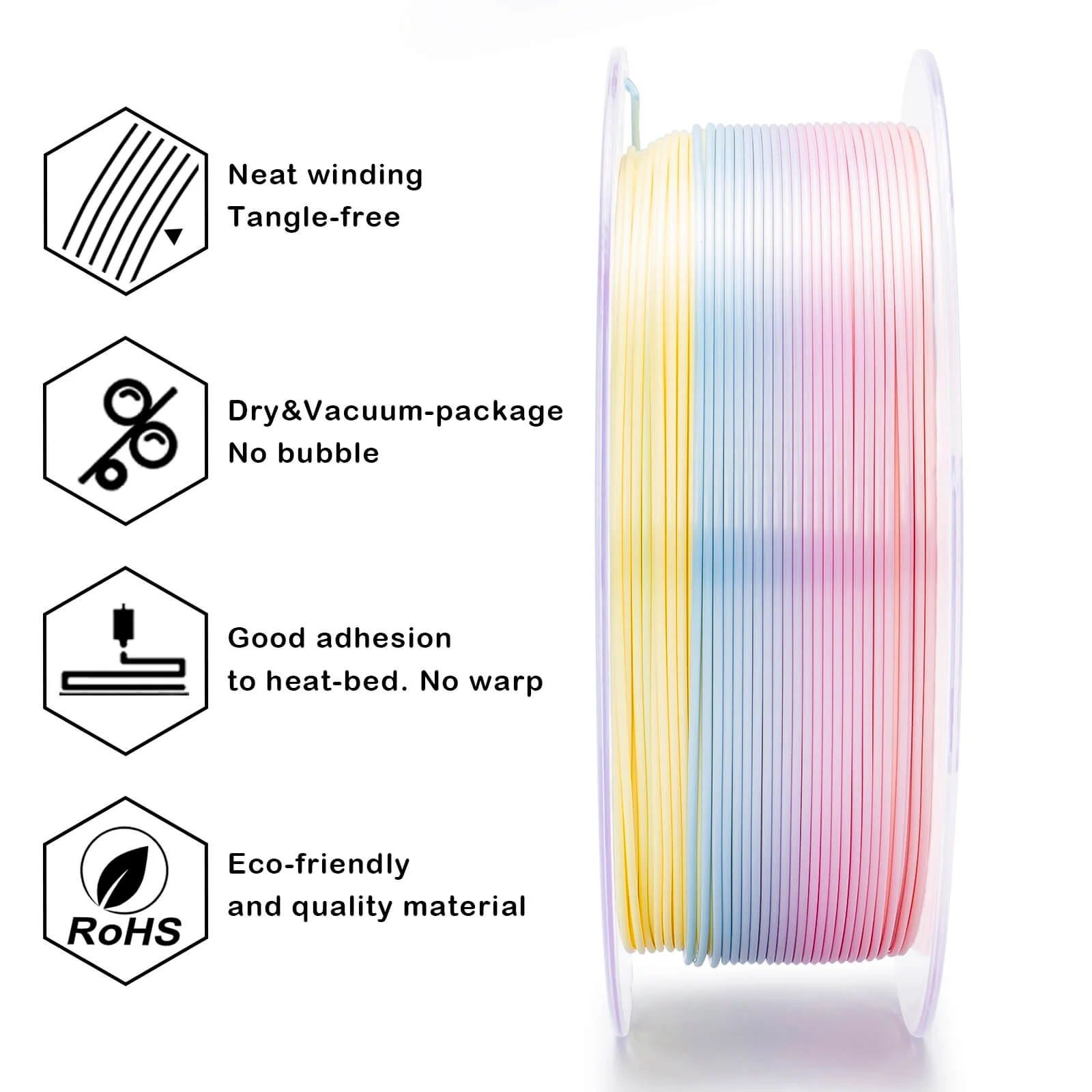 ZIRO Fast Gradient Silk PLA Filament 1.75mm, Candy - Image 12