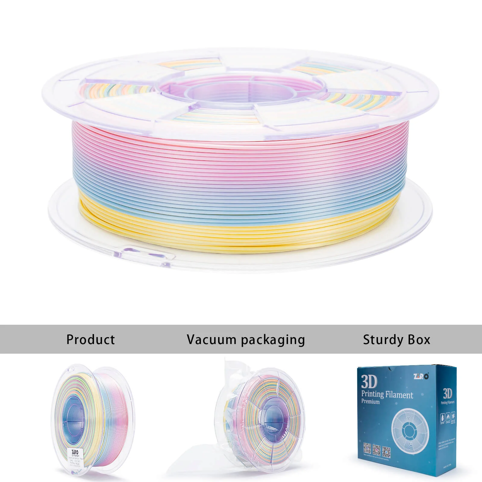 ZIRO Fast Gradient Silk PLA Filament 1.75mm, Candy - Image 13