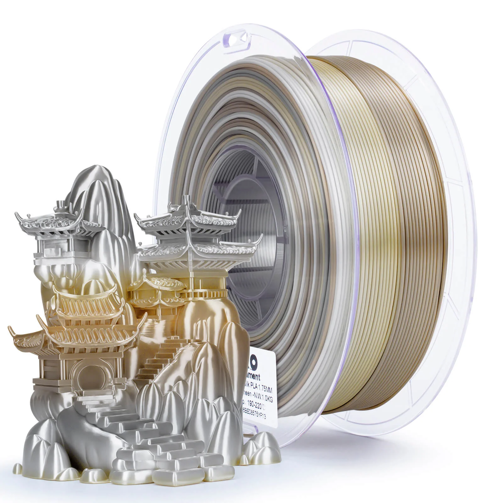 ZIRO Fast Gradient Silk PLA Filament 1.75mm, Champagne Sheen