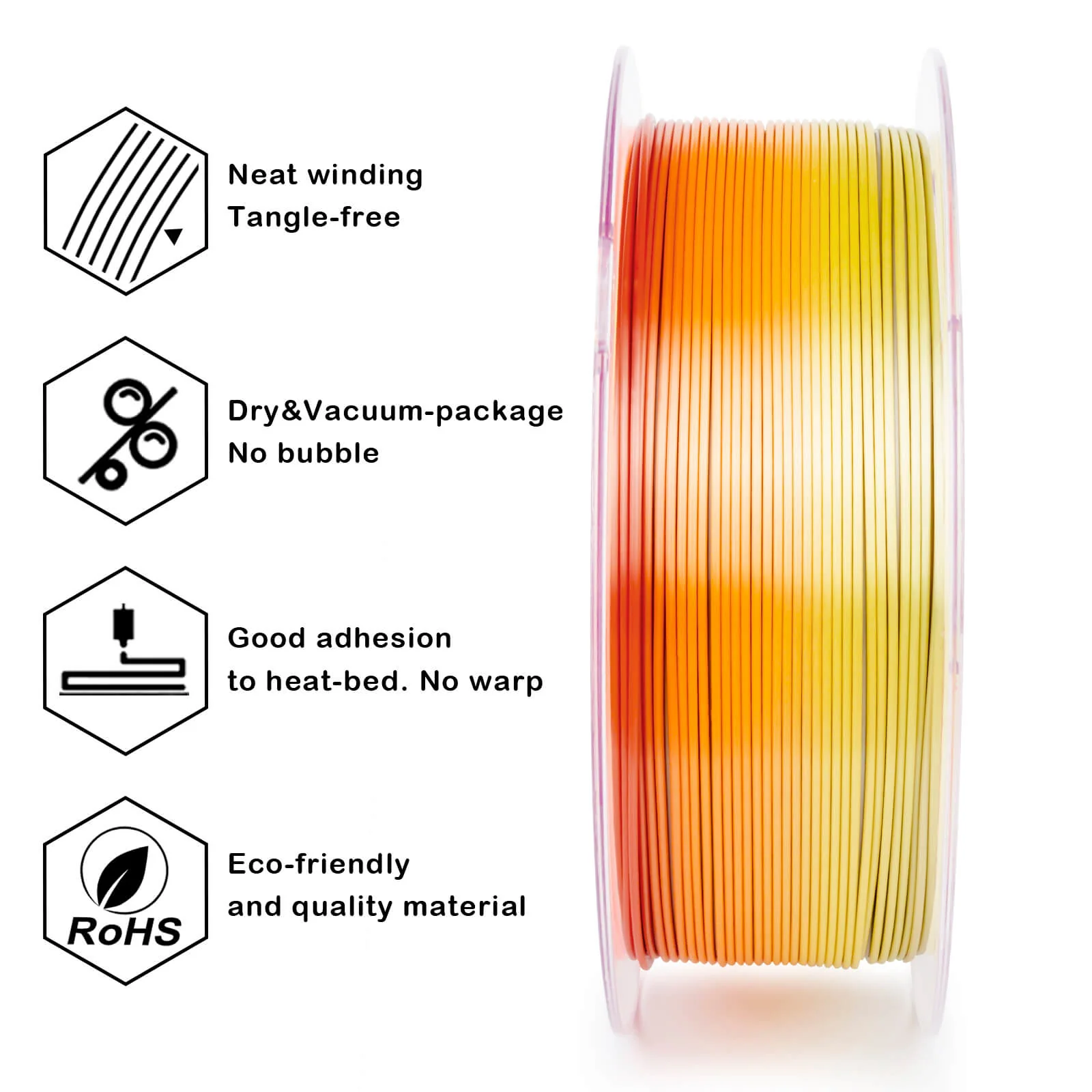 ZIRO Fast Gradient Silk PLA Filament 1.75mm, Chroma Ribbon - Image 6