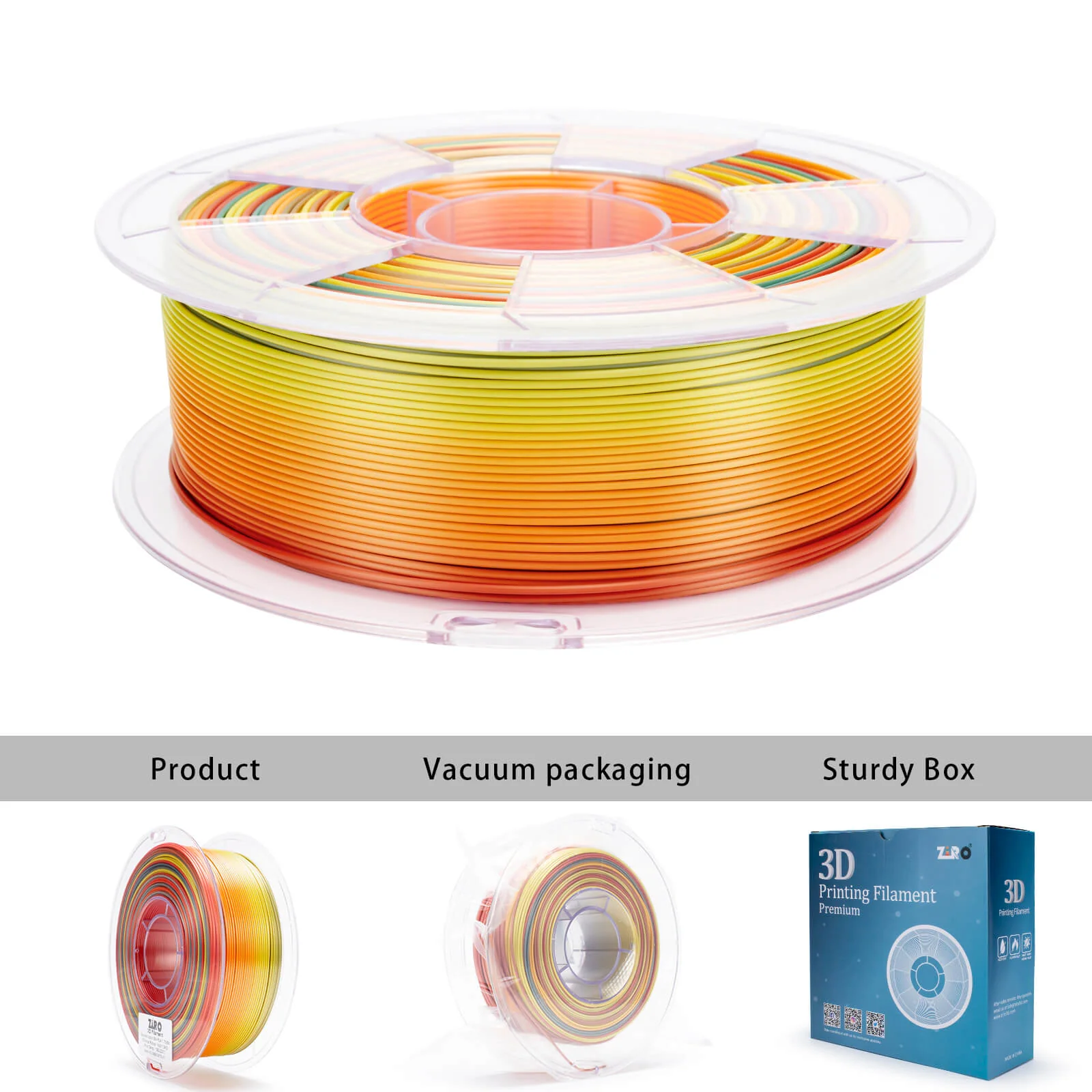ZIRO Fast Gradient Silk PLA Filament 1.75mm, Chroma Ribbon - Image 7