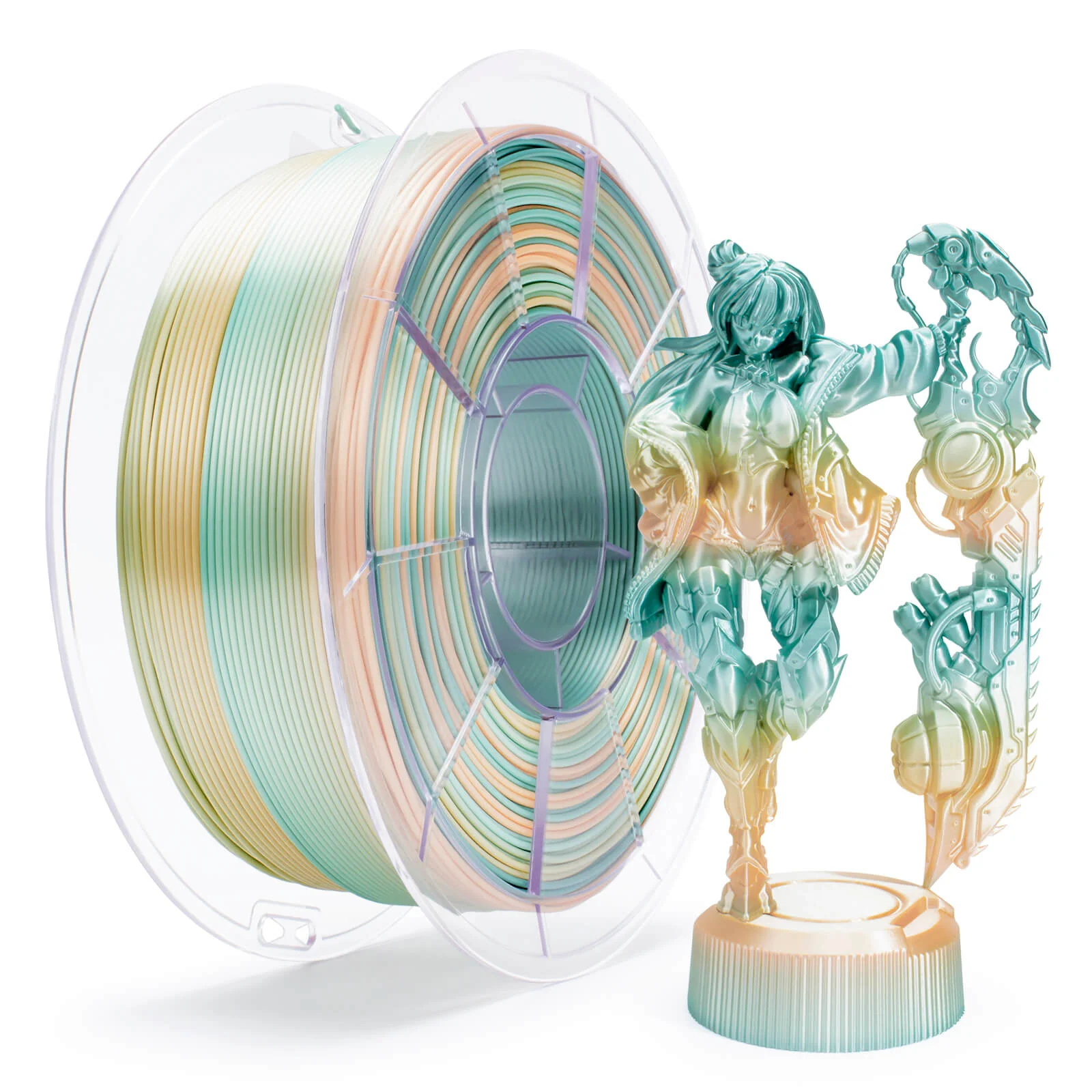 ZIRO Fast Gradient Silk PLA Filament 1.75mm, Creamy Teal - Image 3